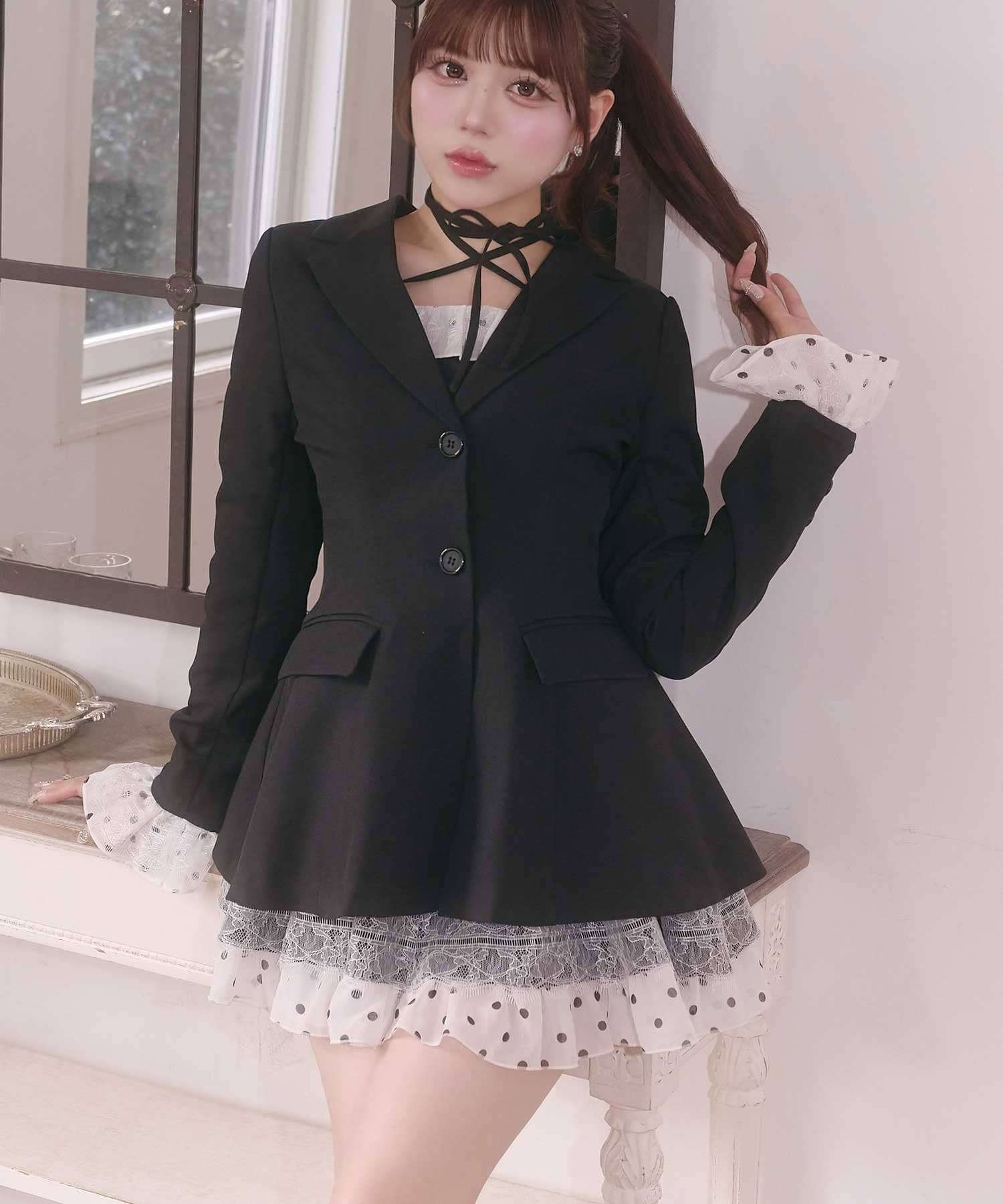Belle Charme(ベルシャルム) Lace Frill Cami Onepiece