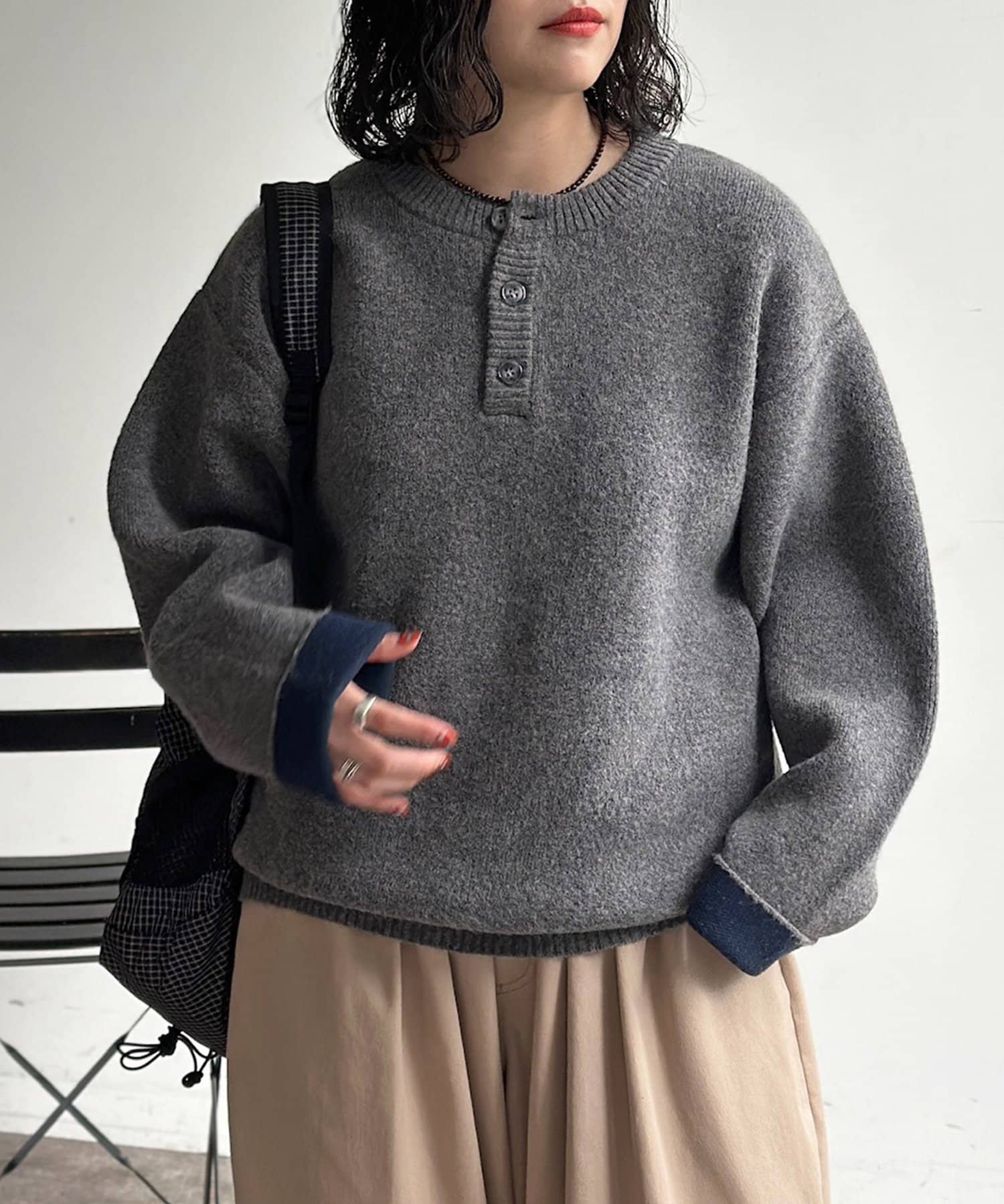 CPCM(シーピーシーエム) ダブルフェイスモヘアライクヘンリー