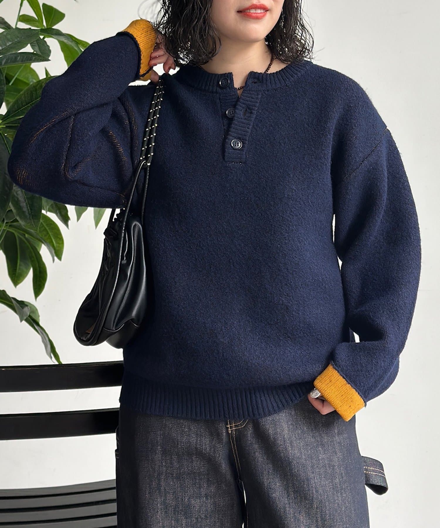 CPCM(シーピーシーエム) ダブルフェイスモヘアライクヘンリー