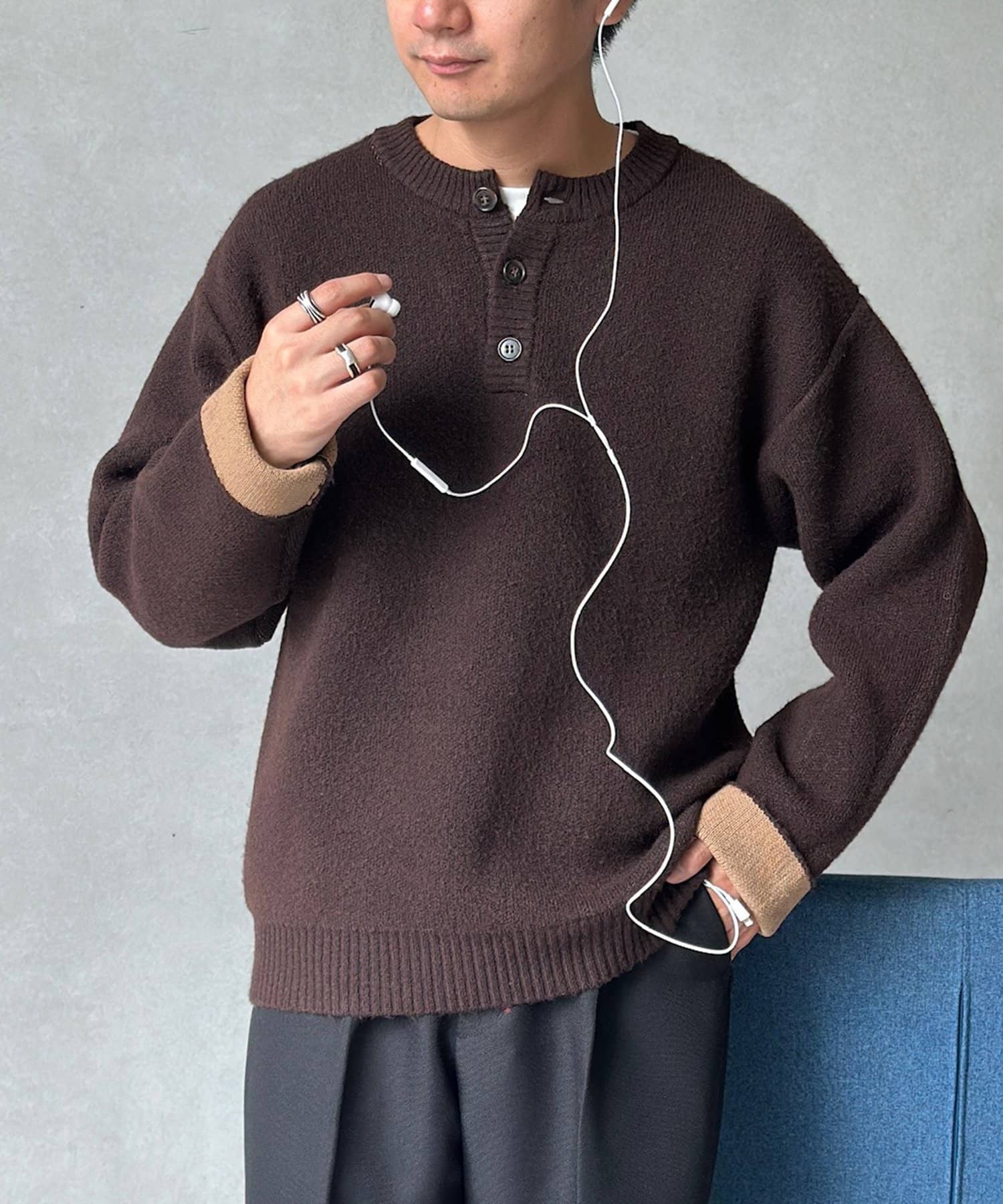 CPCM(シーピーシーエム) ダブルフェイスモヘアライクヘンリー