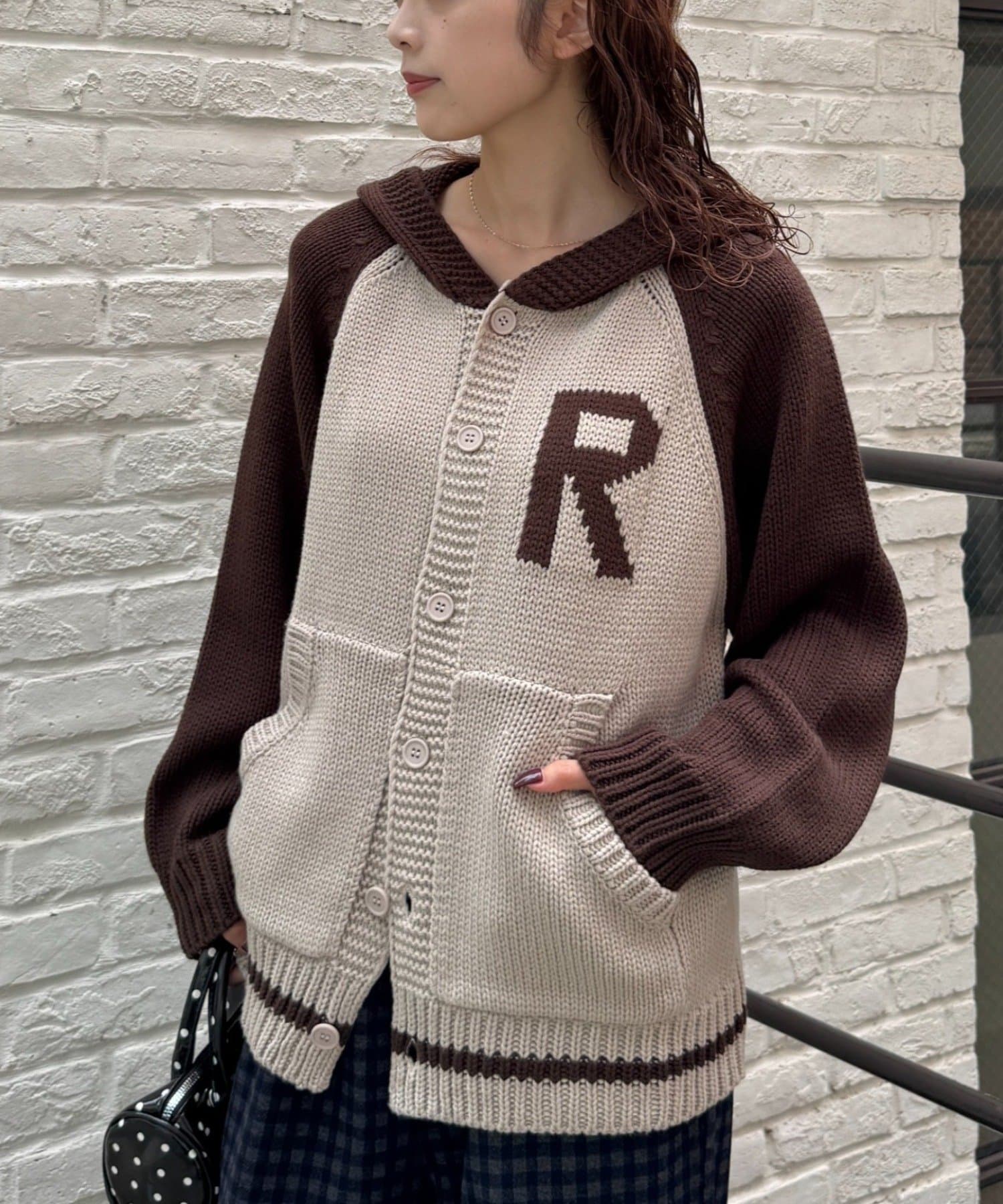 CIAOPANIC TYPY(チャオパニックティピー) 【UNISEX】ラグランフードニットカーディガン
