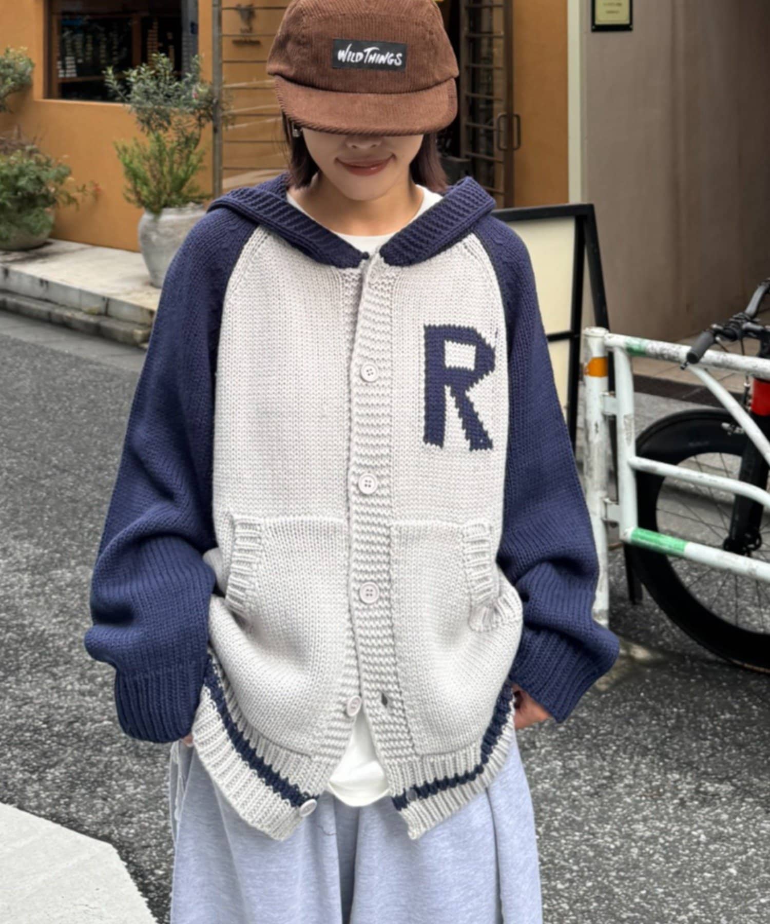 CIAOPANIC TYPY(チャオパニックティピー) 【UNISEX】ラグランフードニットカーディガン