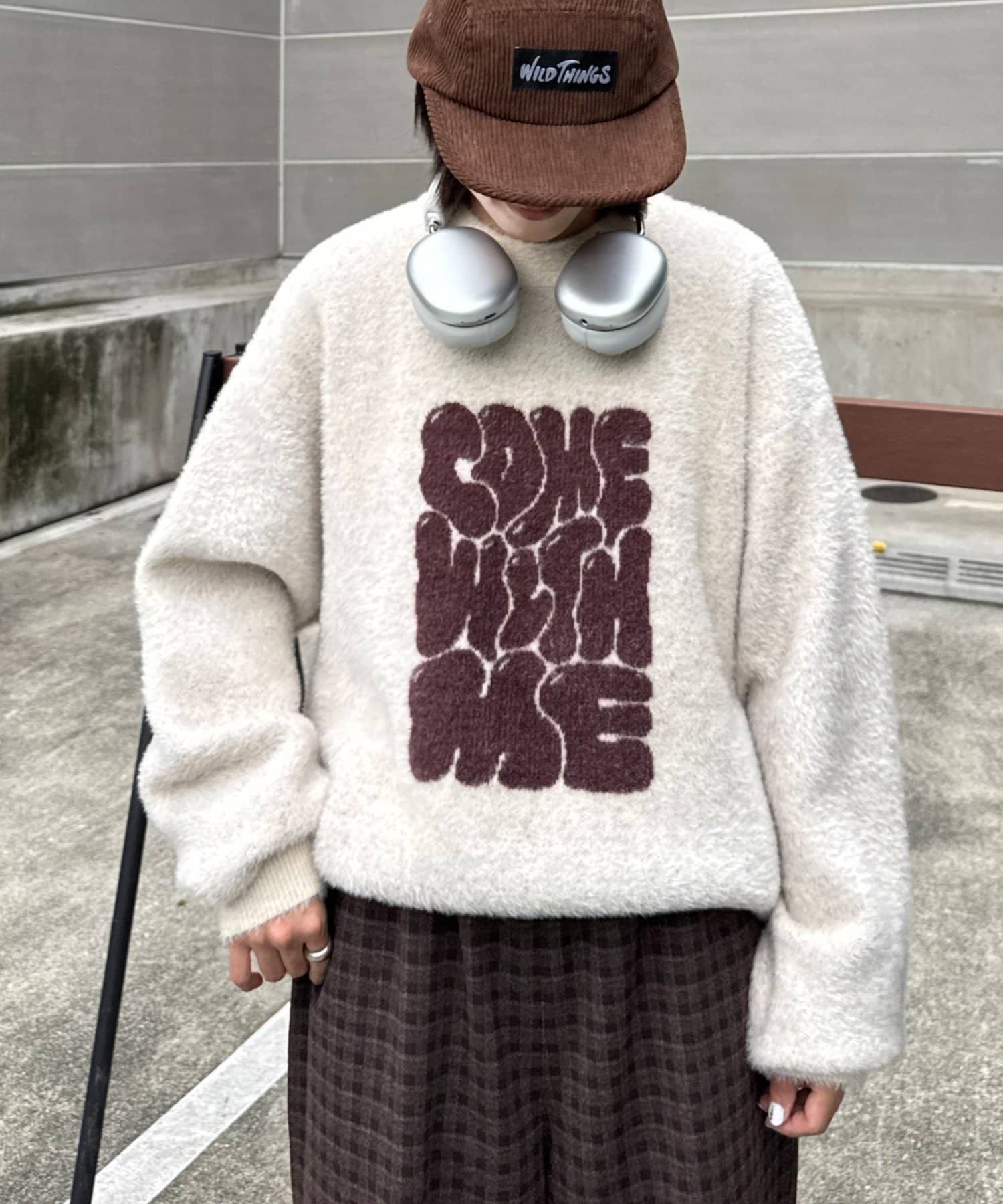 CIAOPANIC TYPY(チャオパニックティピー) 【UNISEX】ニュアンスロゴシャギーニット