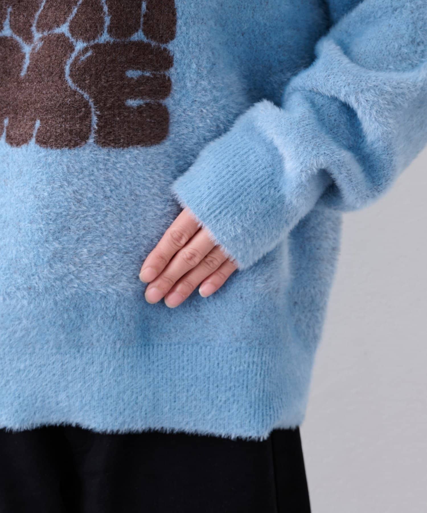 CIAOPANIC TYPY(チャオパニックティピー) 【UNISEX】ニュアンスロゴシャギーニット