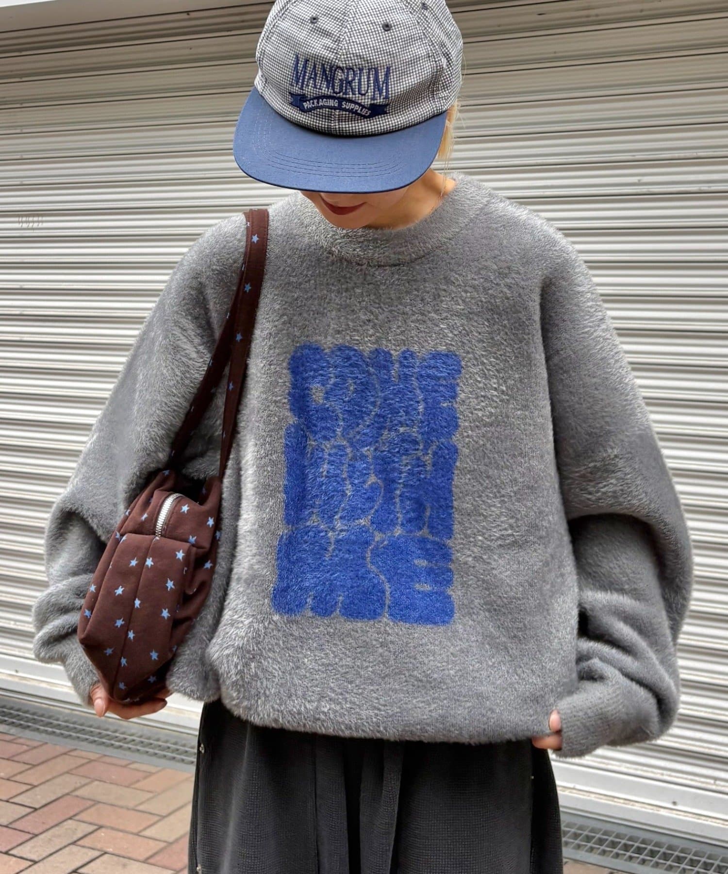 CIAOPANIC TYPY(チャオパニックティピー) 【UNISEX】ニュアンスロゴシャギーニット