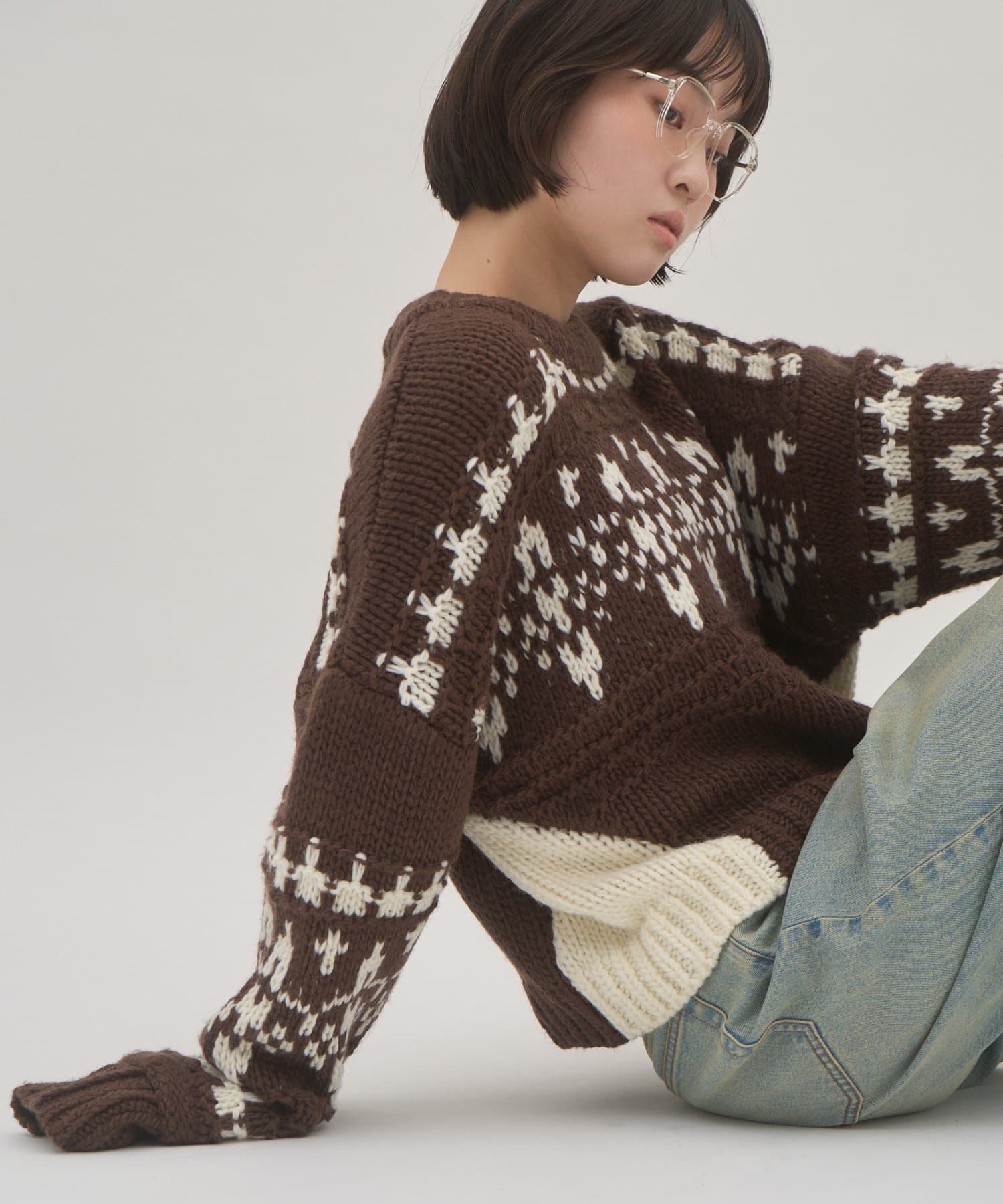 CIAOPANIC TYPY(チャオパニックティピー) 【26Winter展示会 出展商品】【willow】ノルディックボリュームニット