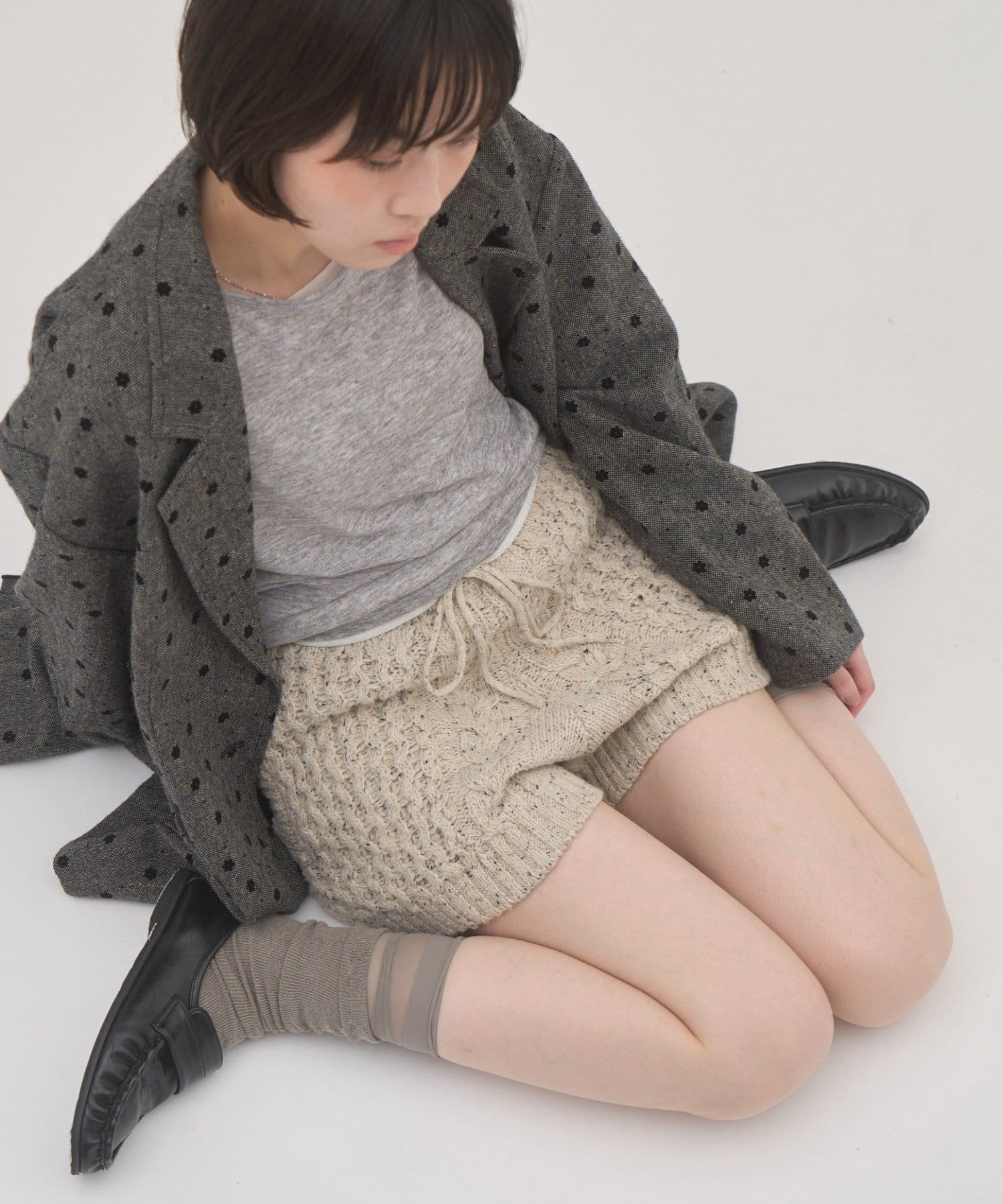 CIAOPANIC TYPY(チャオパニックティピー) 【willow】ケーブル編みブルマニットパンツ
