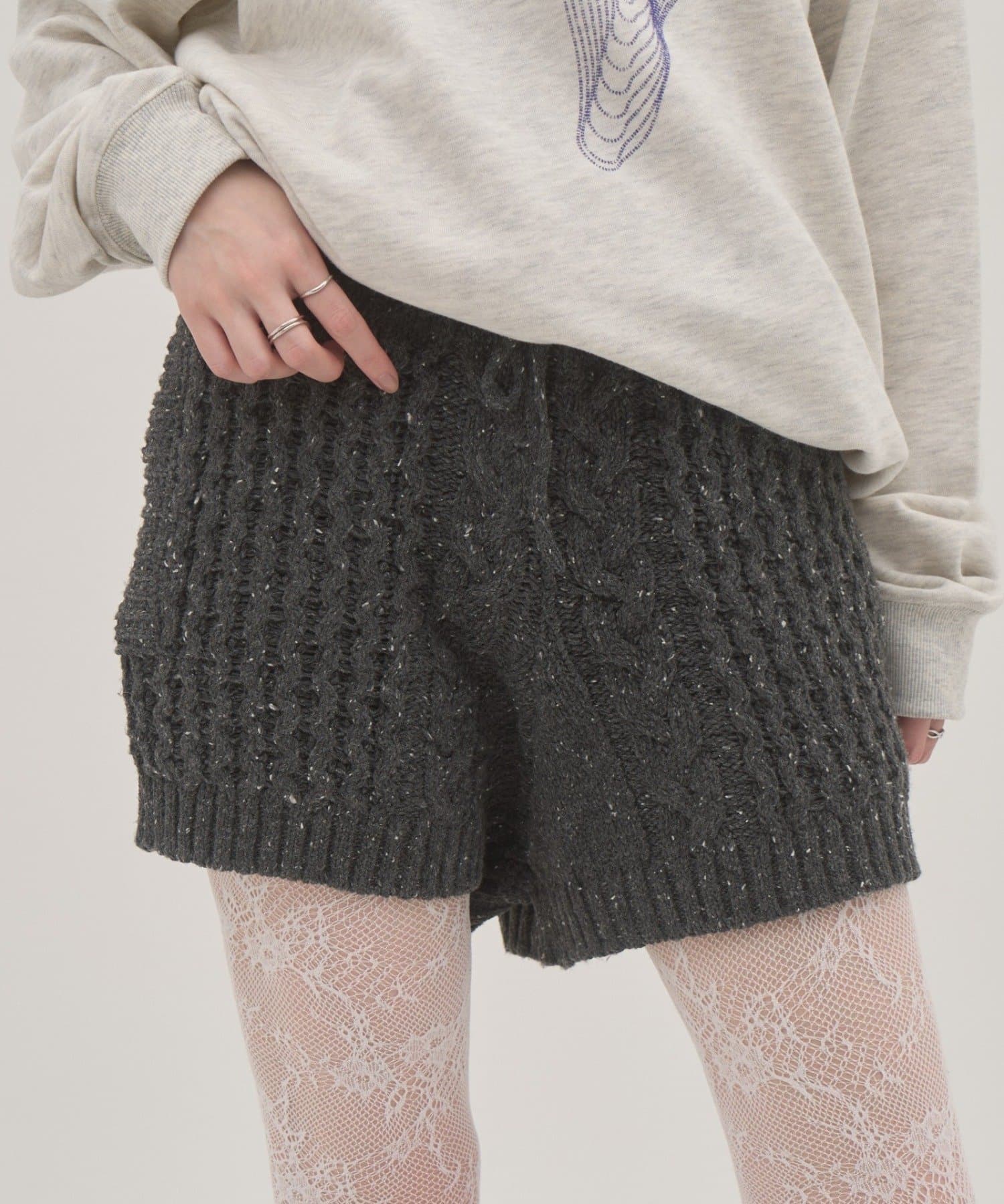CIAOPANIC TYPY(チャオパニックティピー) 【willow】ケーブル編みブルマニットパンツ