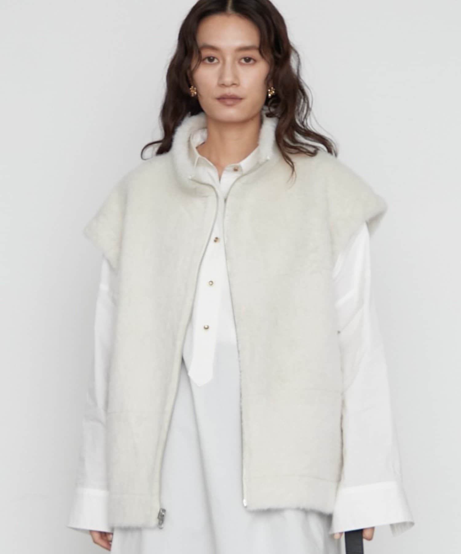 LOUNGEDRESS(ラウンジドレス) 《2WAYで着こなせる》リバーシブルフェイクムートンジレ