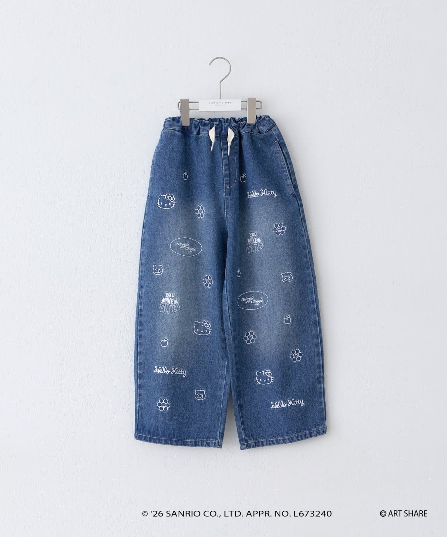 CIAOPANIC TYPY(チャオパニックティピー) サンリオキャラクターズ ❘ wiggle wiggle ❘ CIAOPANIC TYPY【KIDS】総柄刺繍デニム