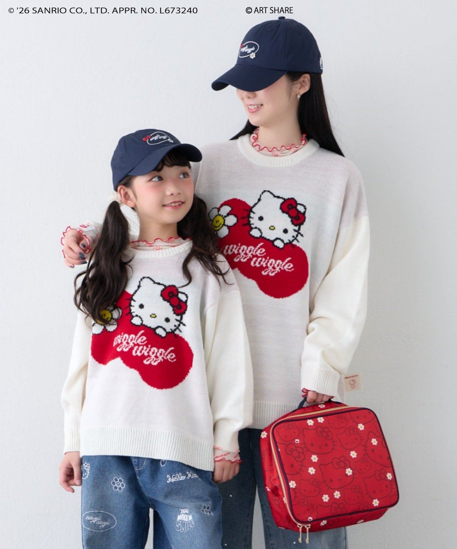 CIAOPANIC TYPY(チャオパニックティピー) サンリオキャラクターズ ❘ wiggle wiggle ❘ CIAOPANIC TYPY【KIDS】総柄ジャガードポイント刺繍ニット