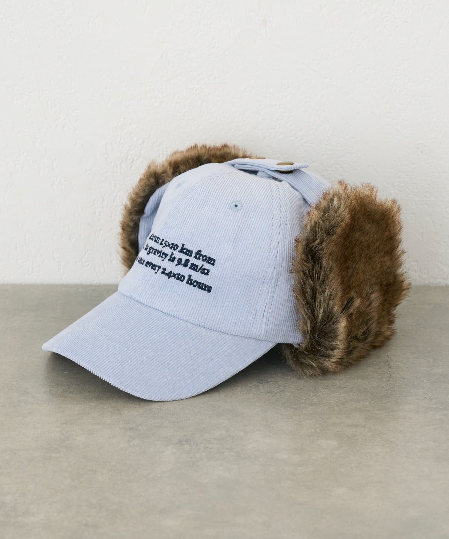 CIAOPANIC TYPY(チャオパニックティピー) 【26Winter展示会 出展商品】【KIDS】フライトファー付きコーデュロイロゴ刺繍CAP