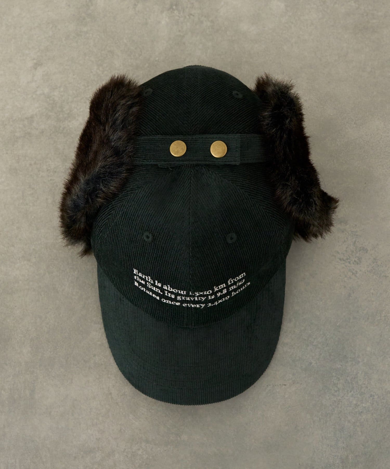 CIAOPANIC TYPY(チャオパニックティピー) 【26Winter展示会 出展商品】【KIDS】フライトファー付きコーデュロイロゴ刺繍CAP