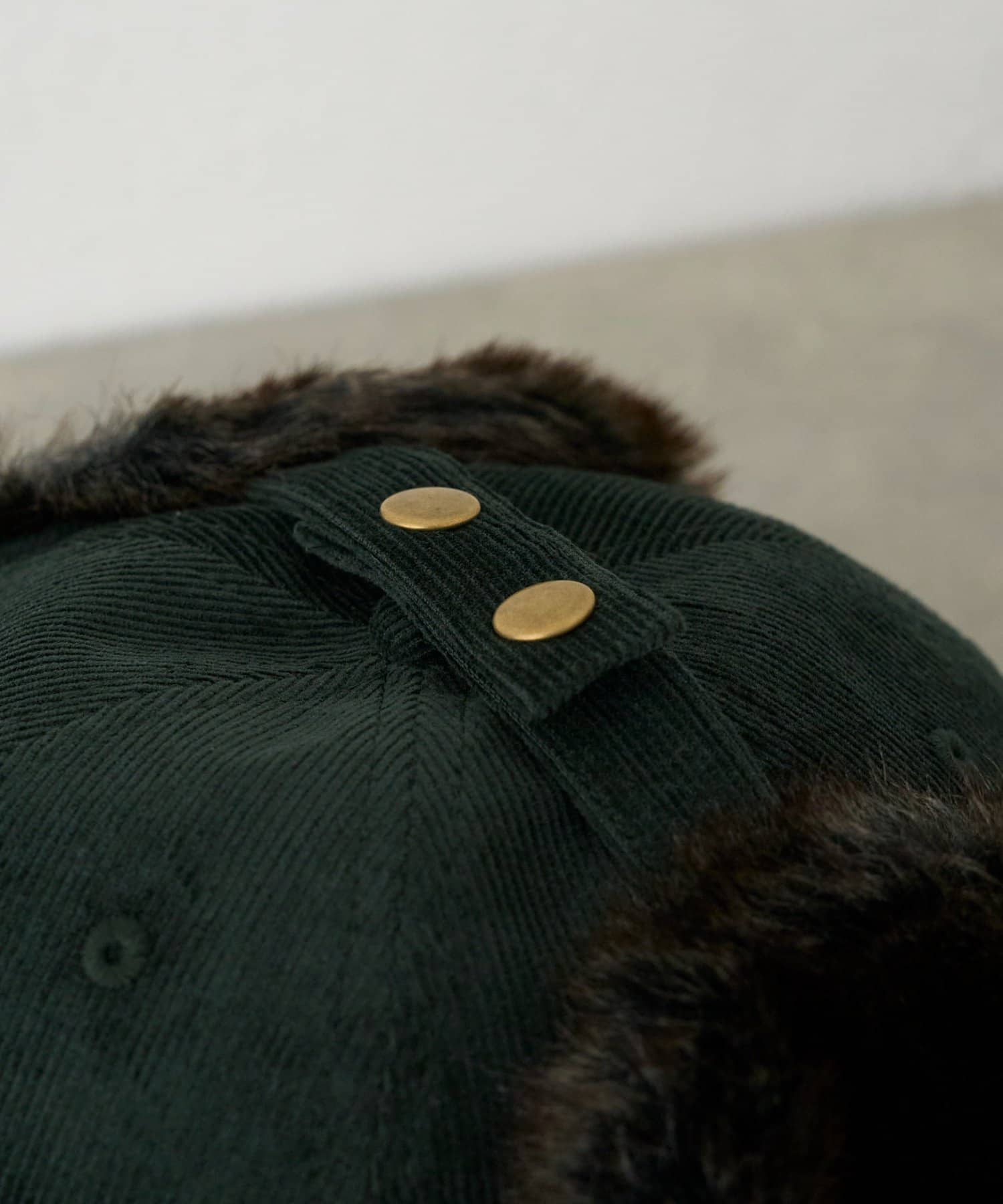 CIAOPANIC TYPY(チャオパニックティピー) 【26Winter展示会 出展商品】【KIDS】フライトファー付きコーデュロイロゴ刺繍CAP