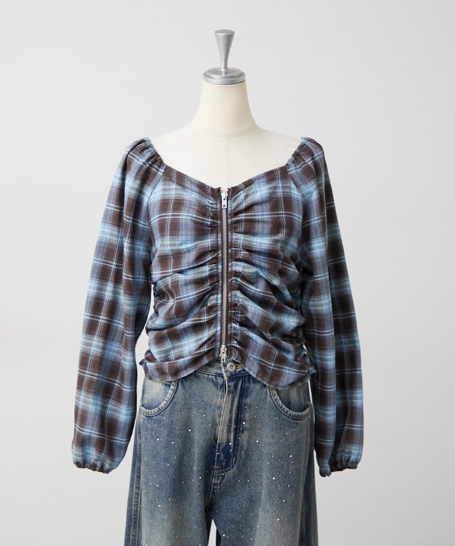 NICE CLAUP / OLIVE des OLIVE OUTLET(ナイスクラップ  / オリーブ デ オリーブ アウトレット) 【ANOTHER BRANCH】アソートWジップブラウス