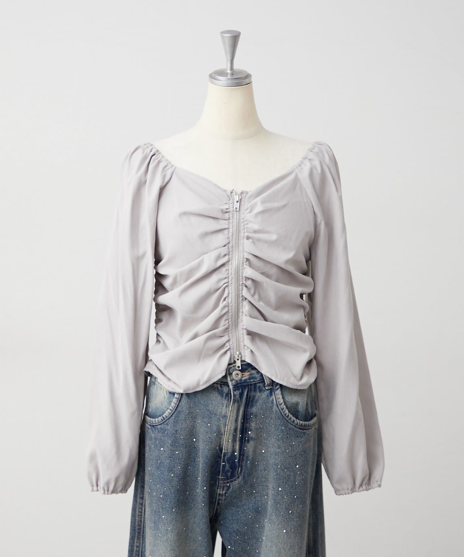 NICE CLAUP / OLIVE des OLIVE OUTLET(ナイスクラップ  / オリーブ デ オリーブ アウトレット) 【ANOTHER BRANCH】アソートWジップブラウス