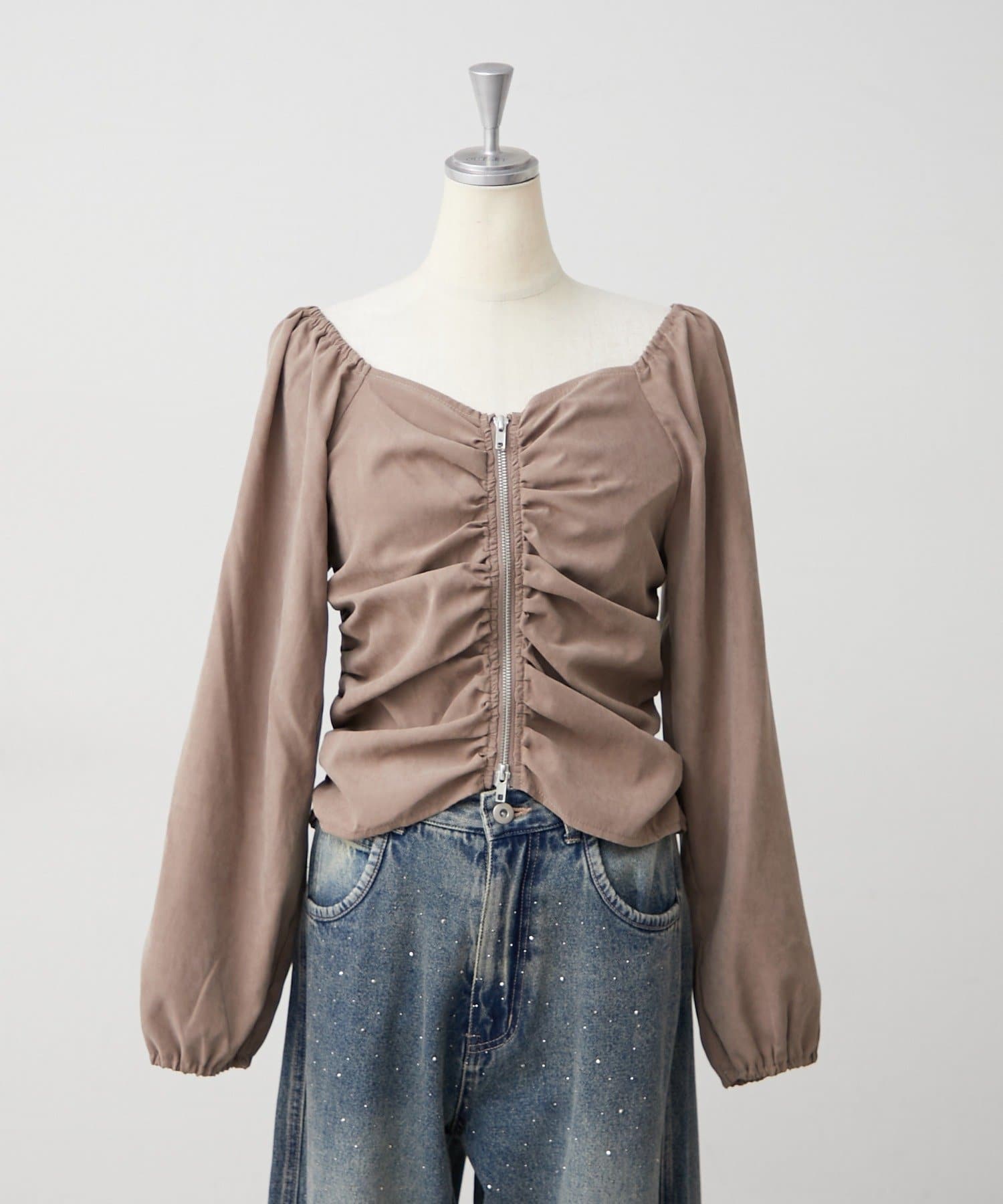 NICE CLAUP / OLIVE des OLIVE OUTLET(ナイスクラップ  / オリーブ デ オリーブ アウトレット) 【ANOTHER BRANCH】アソートWジップブラウス
