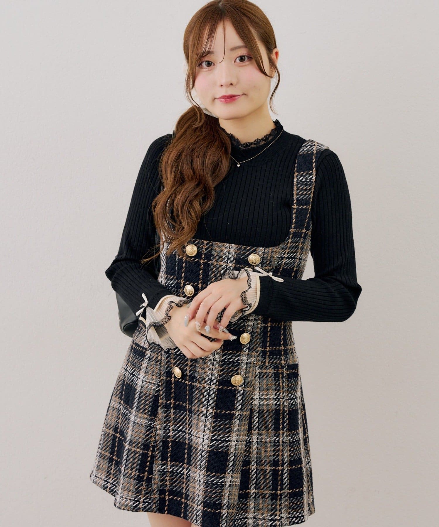 NICE CLAUP / OLIVE des OLIVE OUTLET(ナイスクラップ  / オリーブ デ オリーブ アウトレット) 【ANOTHER BRANCH】袖レース付リブニット