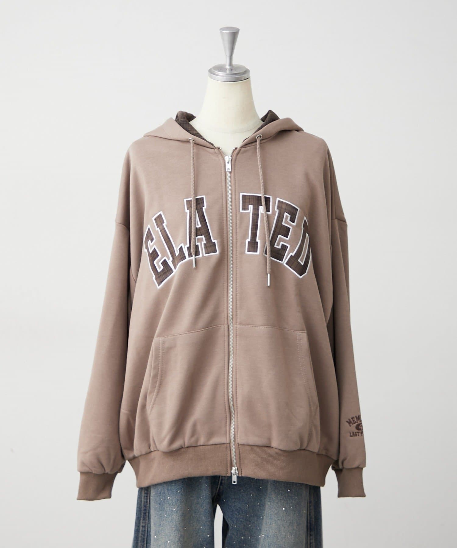 NICE CLAUP / OLIVE des OLIVE OUTLET(ナイスクラップ  / オリーブ デ オリーブ アウトレット) 【ANOTHER BRANCH】裏起毛配色ロゴZIPパーカー