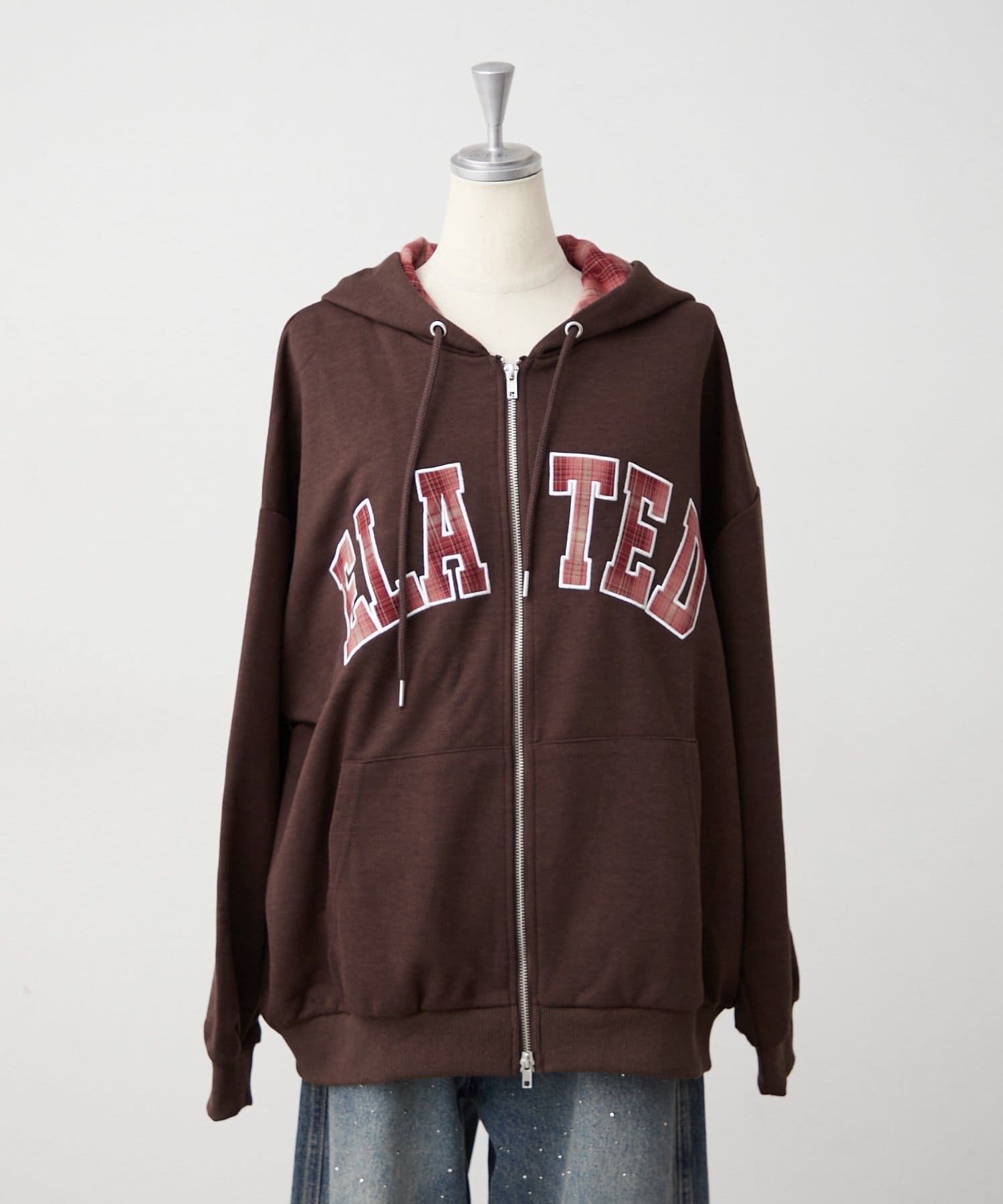 NICE CLAUP / OLIVE des OLIVE OUTLET(ナイスクラップ  / オリーブ デ オリーブ アウトレット) 【ANOTHER BRANCH】裏起毛配色ロゴZIPパーカー