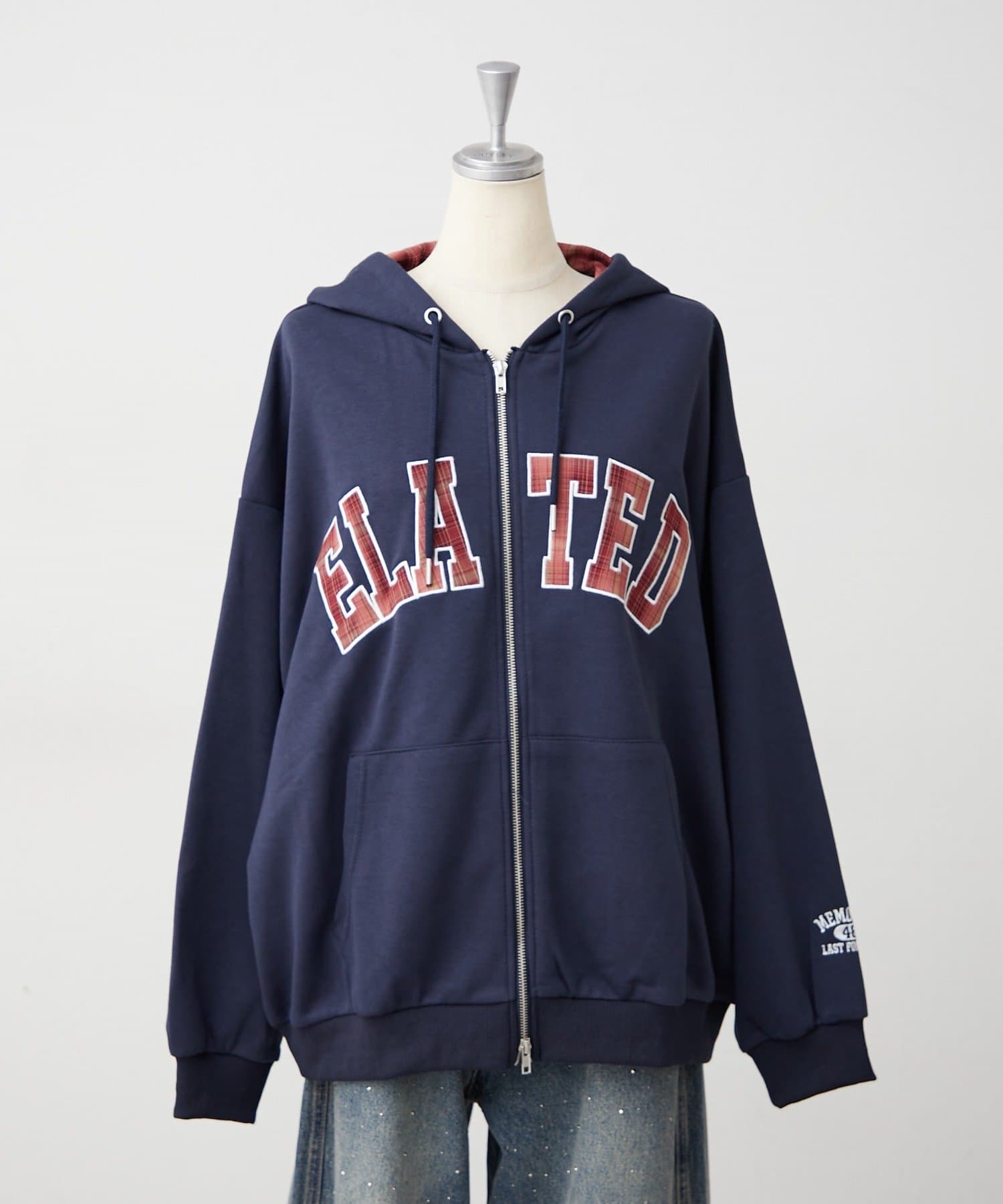 NICE CLAUP / OLIVE des OLIVE OUTLET(ナイスクラップ  / オリーブ デ オリーブ アウトレット) 【ANOTHER BRANCH】裏起毛配色ロゴZIPパーカー