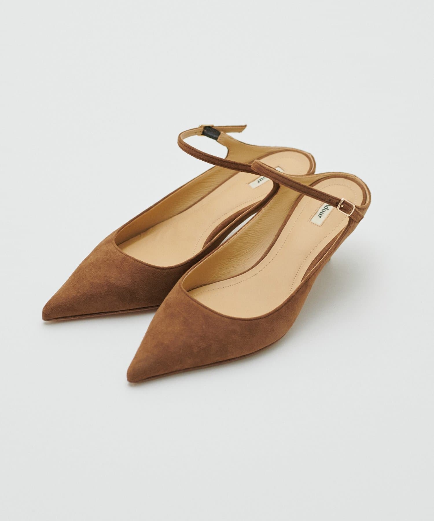 LARUTA(ラルータ) 【Adour】Deneuve No.3 ポインテッドベルトミュール（ブラウン）