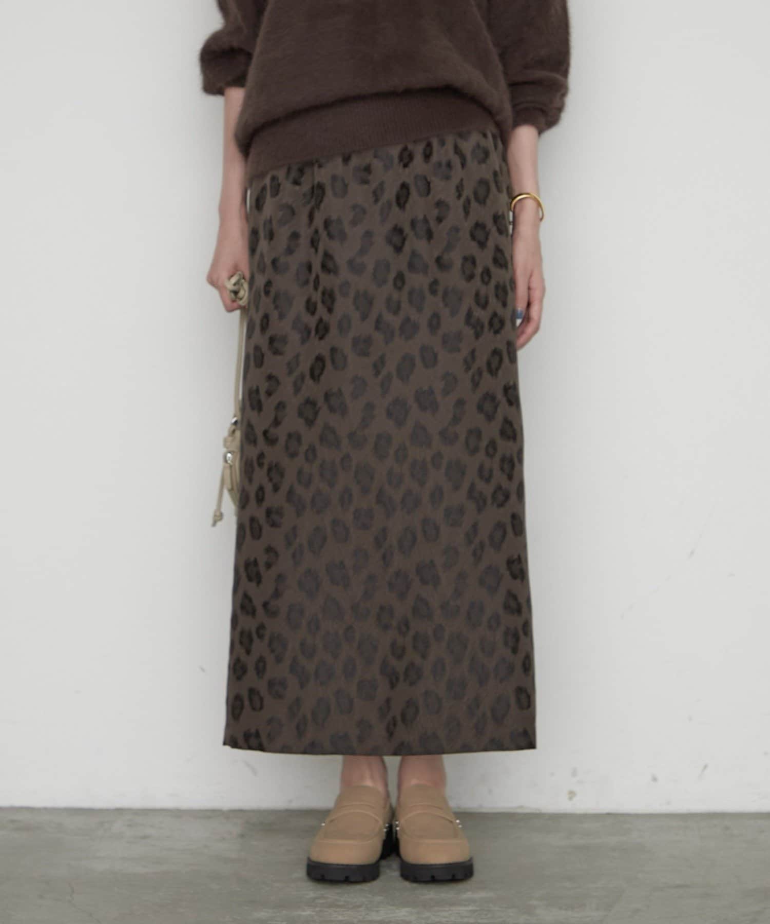 LOUNGEDRESS(ラウンジドレス) レオパードジャガードスカート