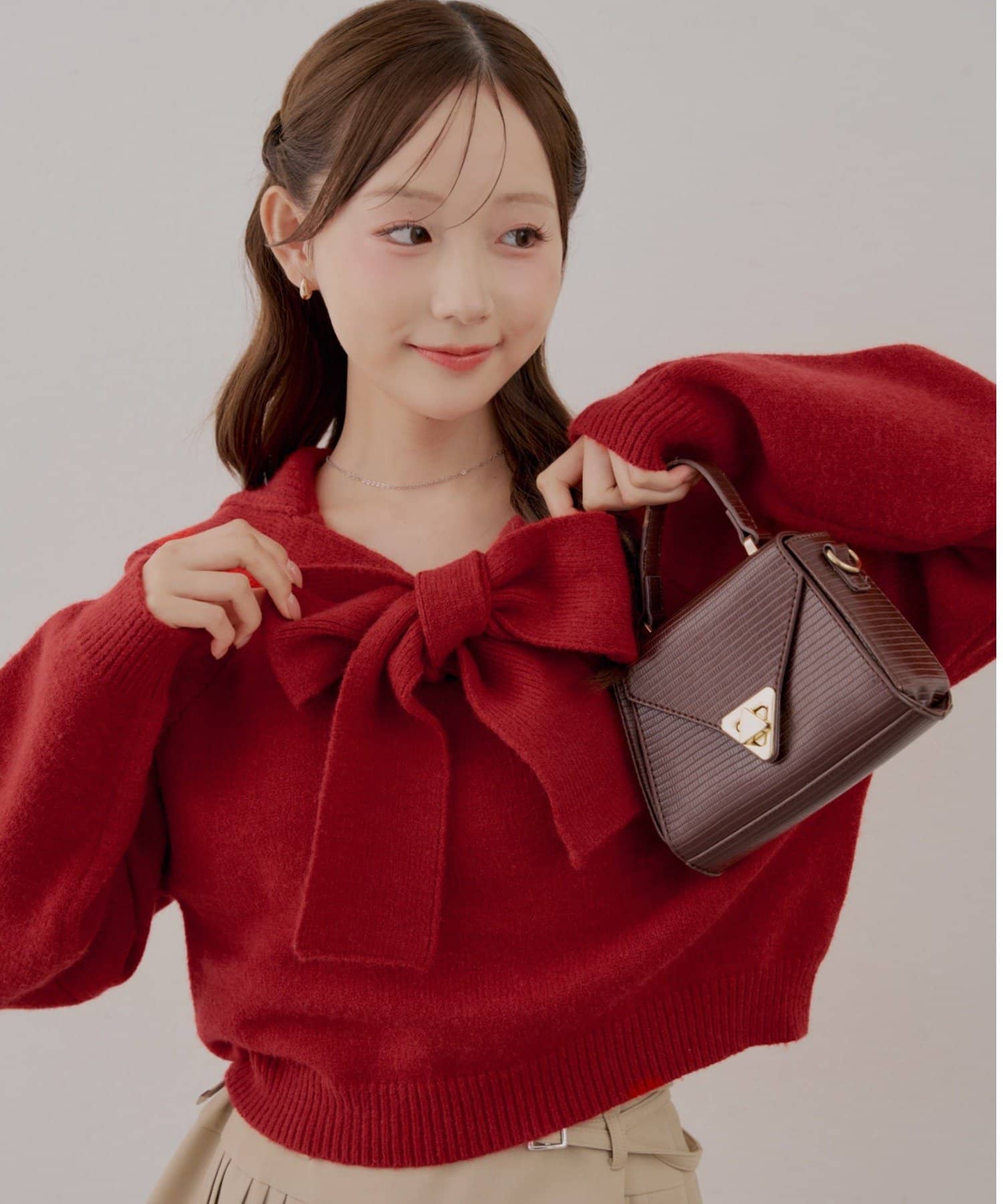 NICE CLAUP / OLIVE des OLIVE OUTLET(ナイスクラップ  / オリーブ デ オリーブ アウトレット) 【continuer】ビッグリボンニットパーカー