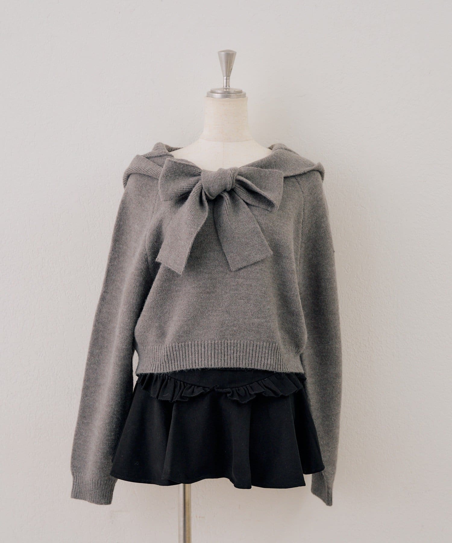 NICE CLAUP / OLIVE des OLIVE OUTLET(ナイスクラップ  / オリーブ デ オリーブ アウトレット) 【continuer】ビッグリボンニットパーカー
