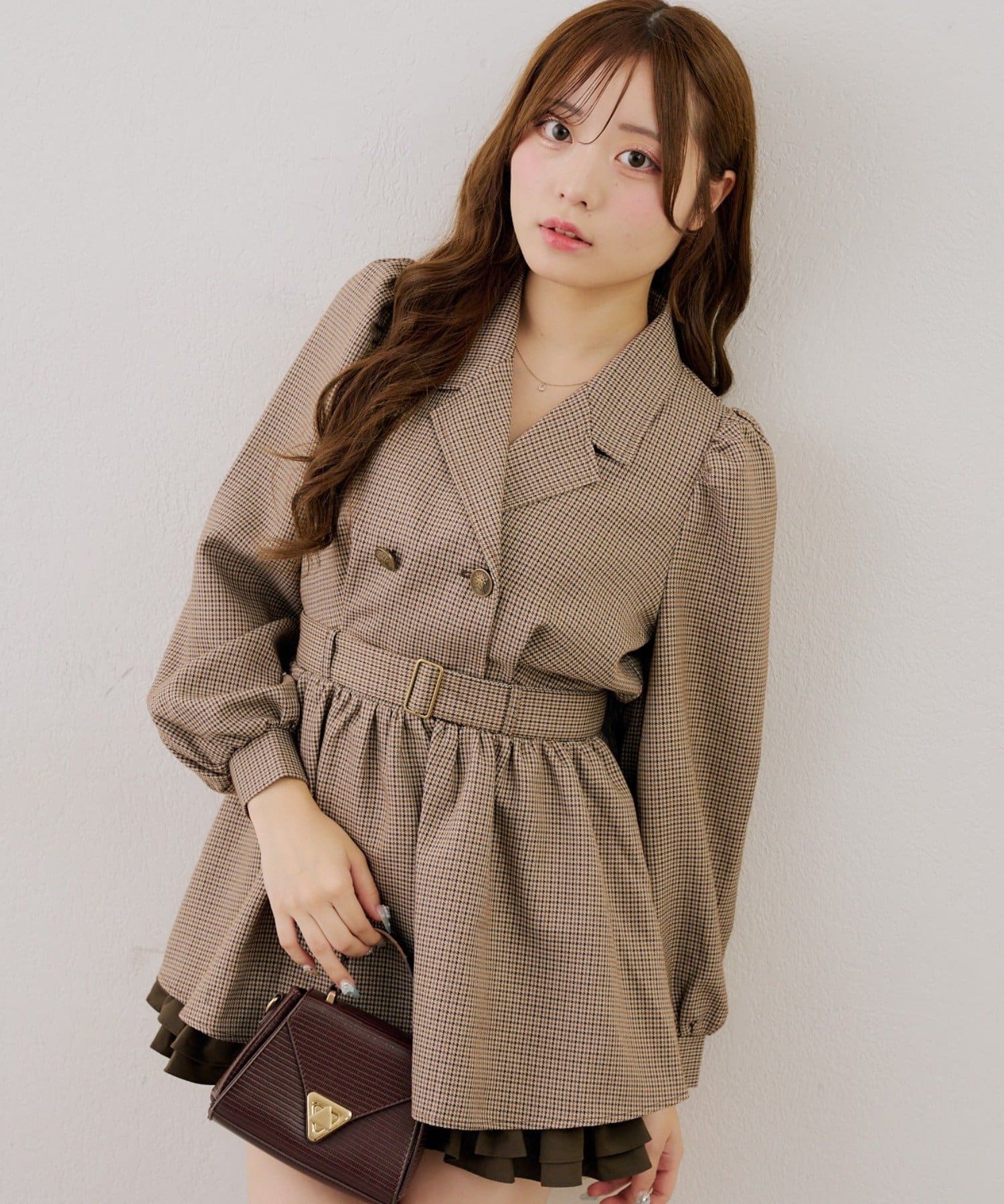 NICE CLAUP / OLIVE des OLIVE OUTLET(ナイスクラップ  / オリーブ デ オリーブ アウトレット) 【continuer】ベルト付きテーラーミニワンピース