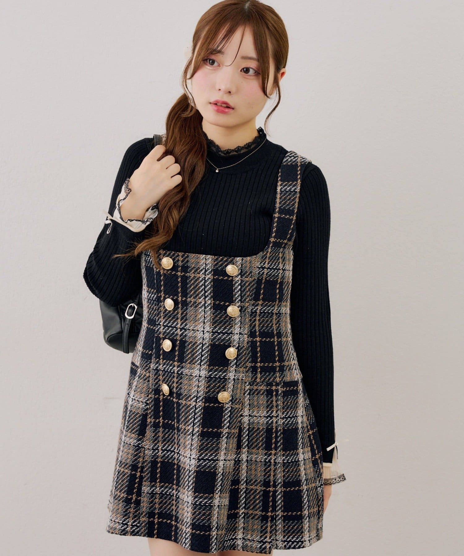 NICE CLAUP / OLIVE des OLIVE OUTLET(ナイスクラップ  / オリーブ デ オリーブ アウトレット) 【continuer】バックレースアップミニワンピース