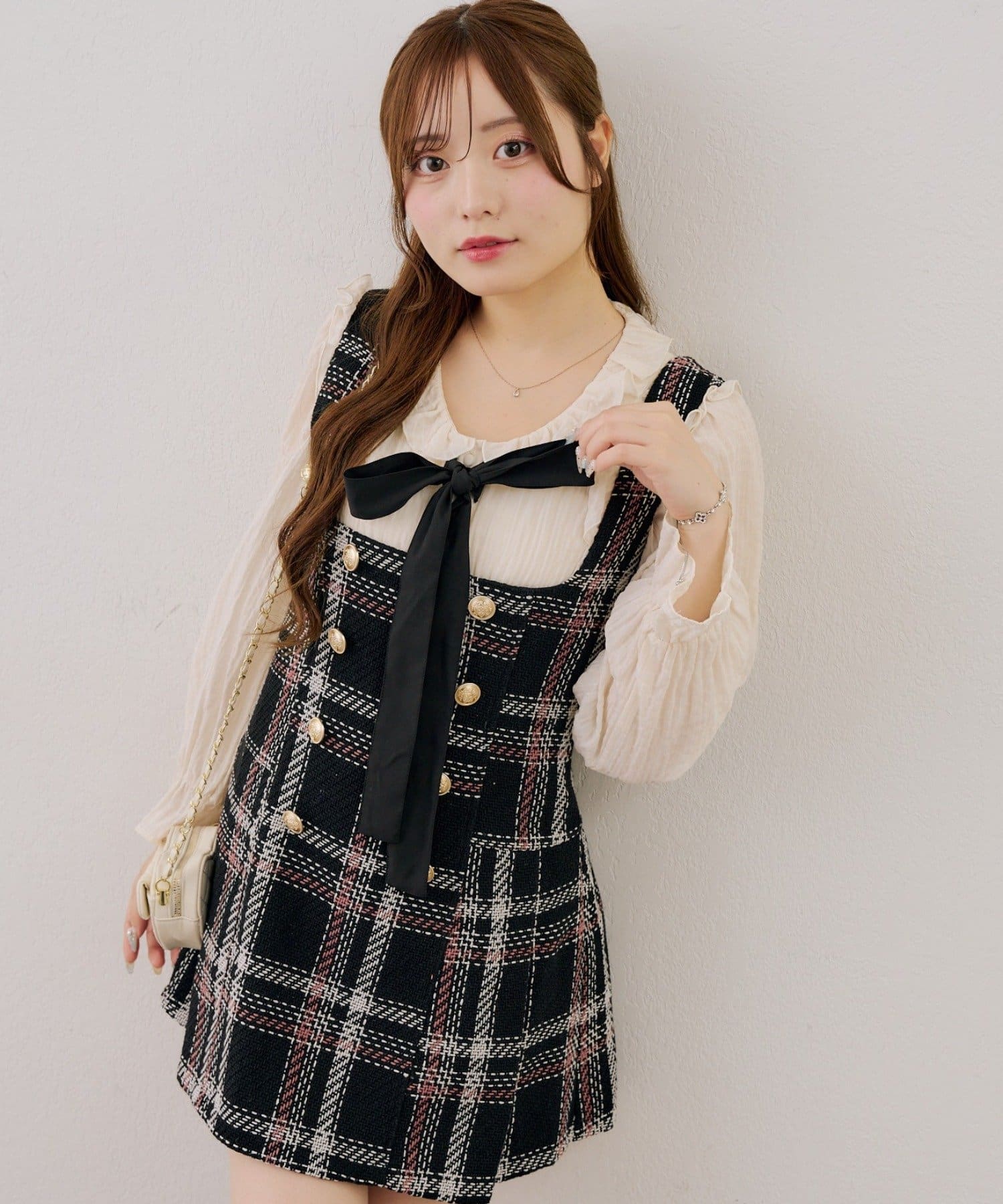 NICE CLAUP / OLIVE des OLIVE OUTLET(ナイスクラップ  / オリーブ デ オリーブ アウトレット) 【continuer】バックレースアップミニワンピース