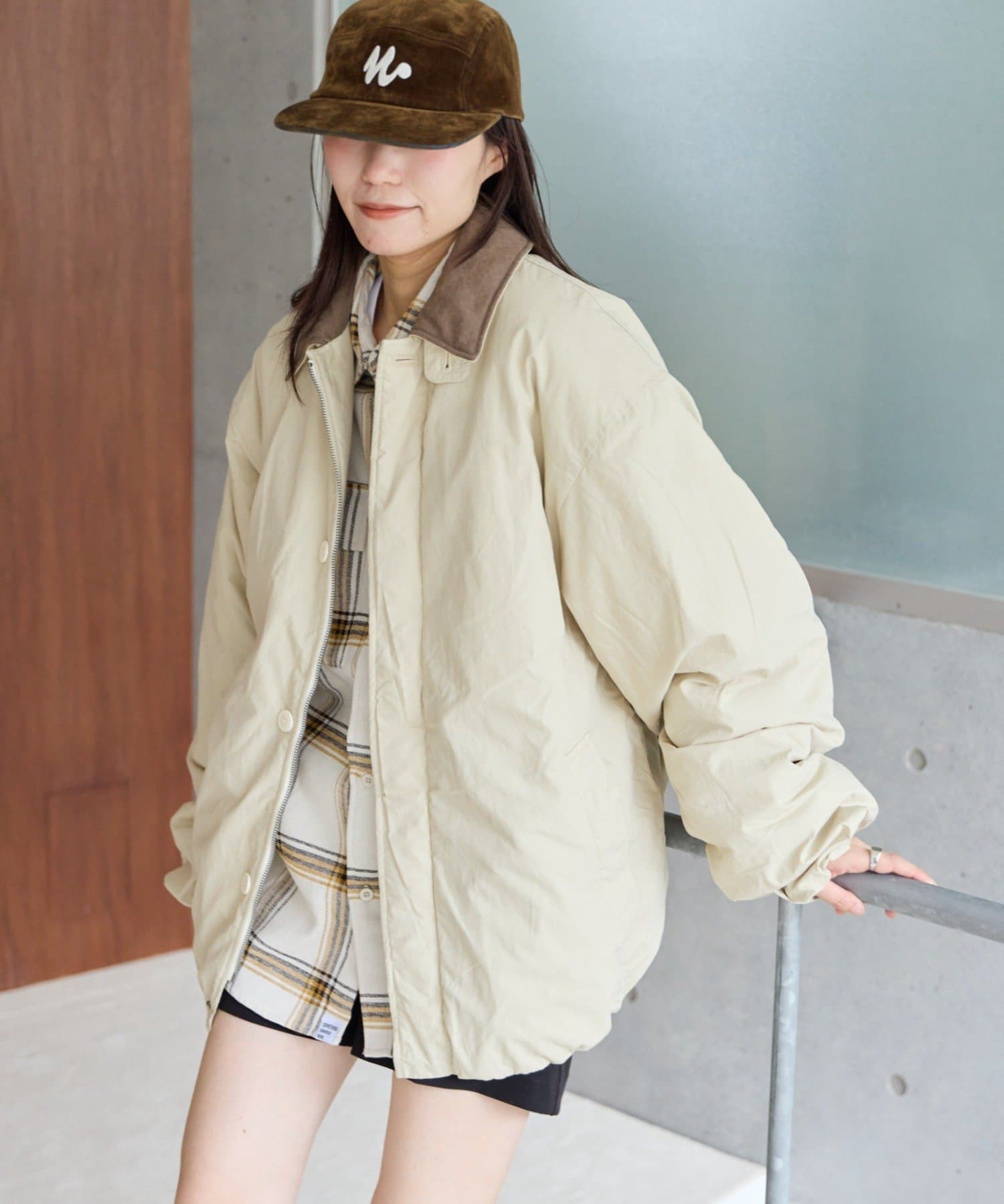 CIAOPANIC TYPY(チャオパニックティピー) 【UNISEX】【シルエット調整可】襟切替中綿バルーンコーチジャケット
