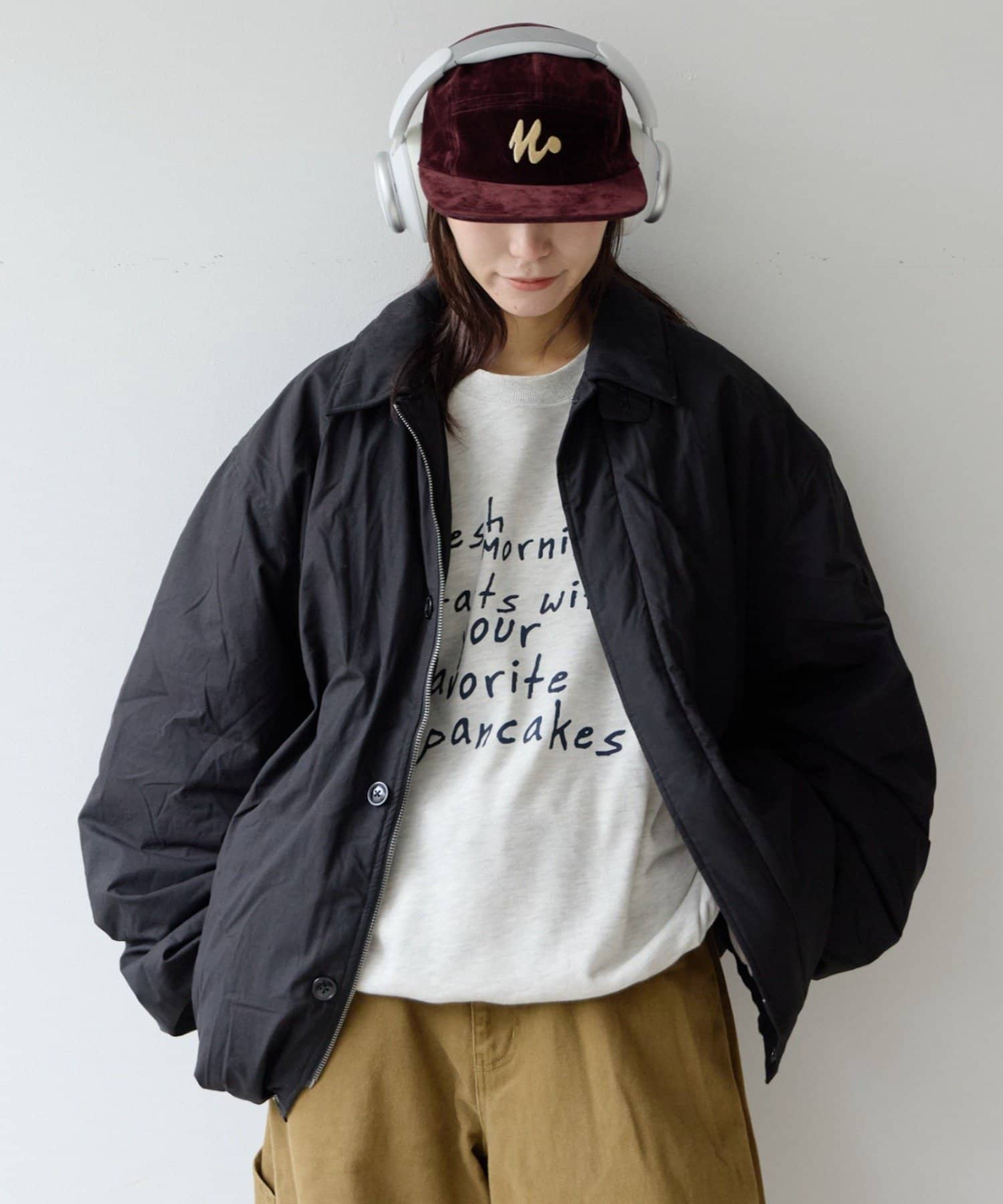 CIAOPANIC TYPY(チャオパニックティピー) 【UNISEX】【シルエット調整可】襟切替中綿バルーンコーチジャケット