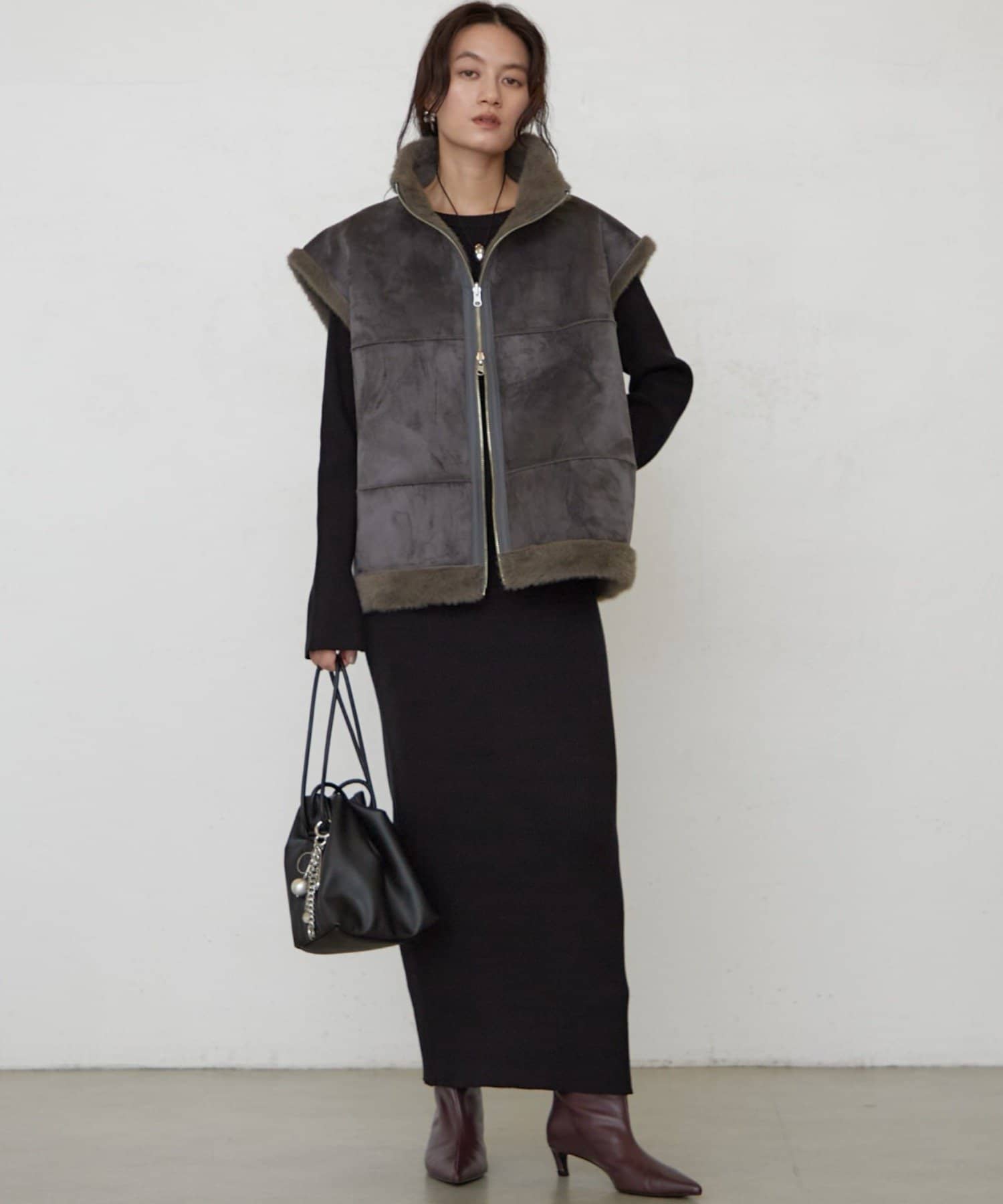 LOUNGEDRESS(ラウンジドレス) 《WEB限定》リブニットワンピース