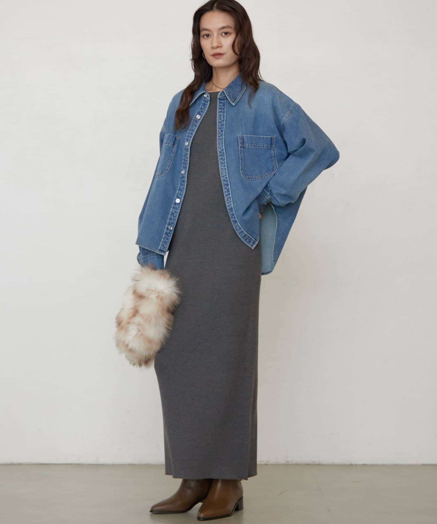 LOUNGEDRESS(ラウンジドレス) 《WEB限定》リブニットワンピース
