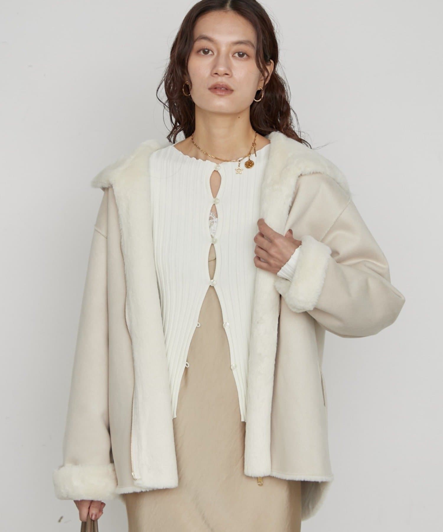 LOUNGEDRESS(ラウンジドレス) 《2WAY》リバーシブルフェイクムートンコート