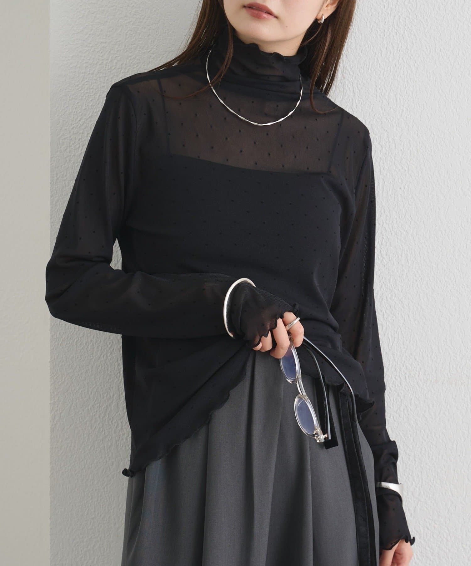 mystic(ミスティック) シアードットハイネックロンT