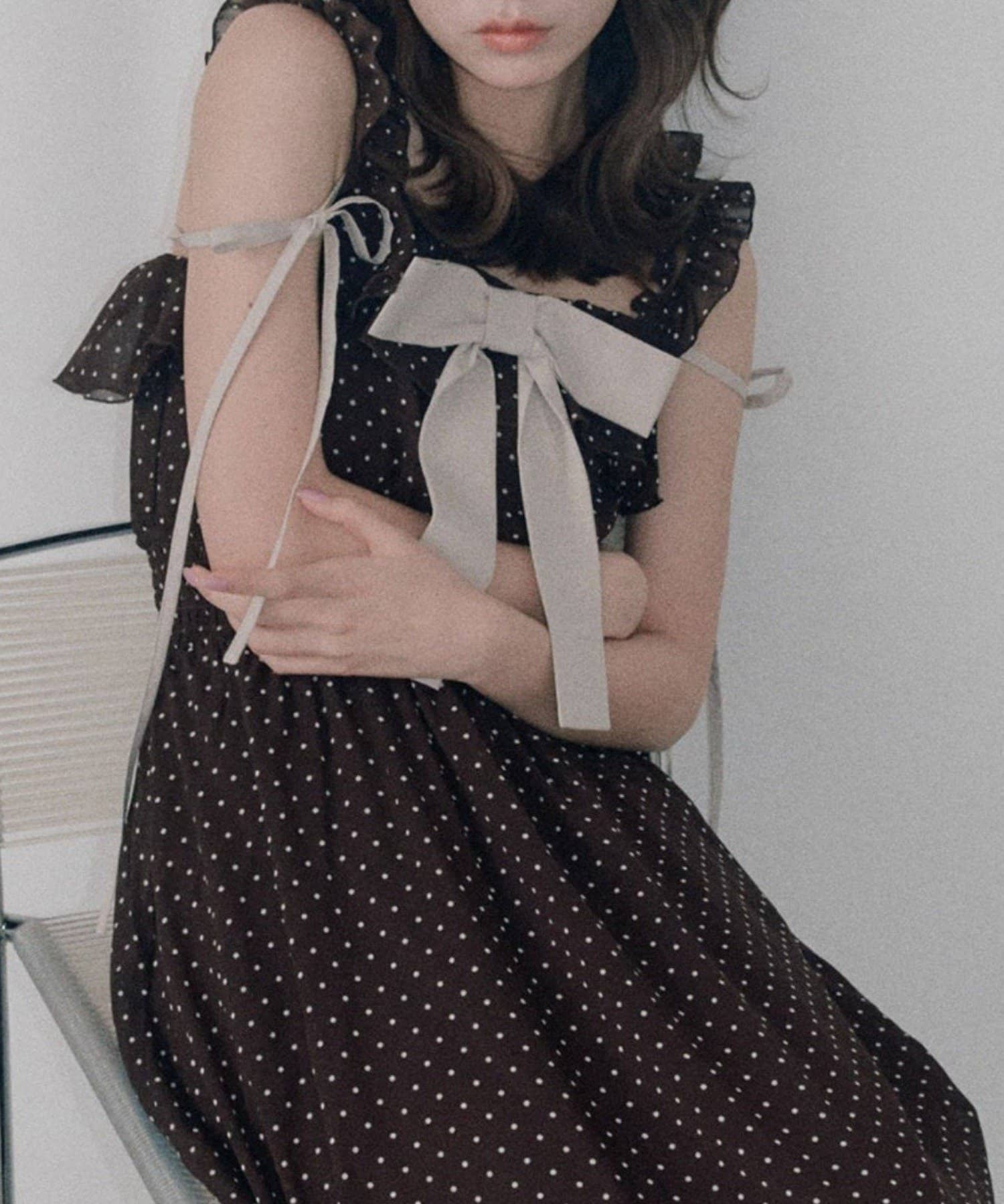 NICE CLAUP / OLIVE des OLIVE OUTLET(ナイスクラップ  / オリーブ デ オリーブ アウトレット) 【OLIVE des OLIVE】ビッグリボンキャミワンピ