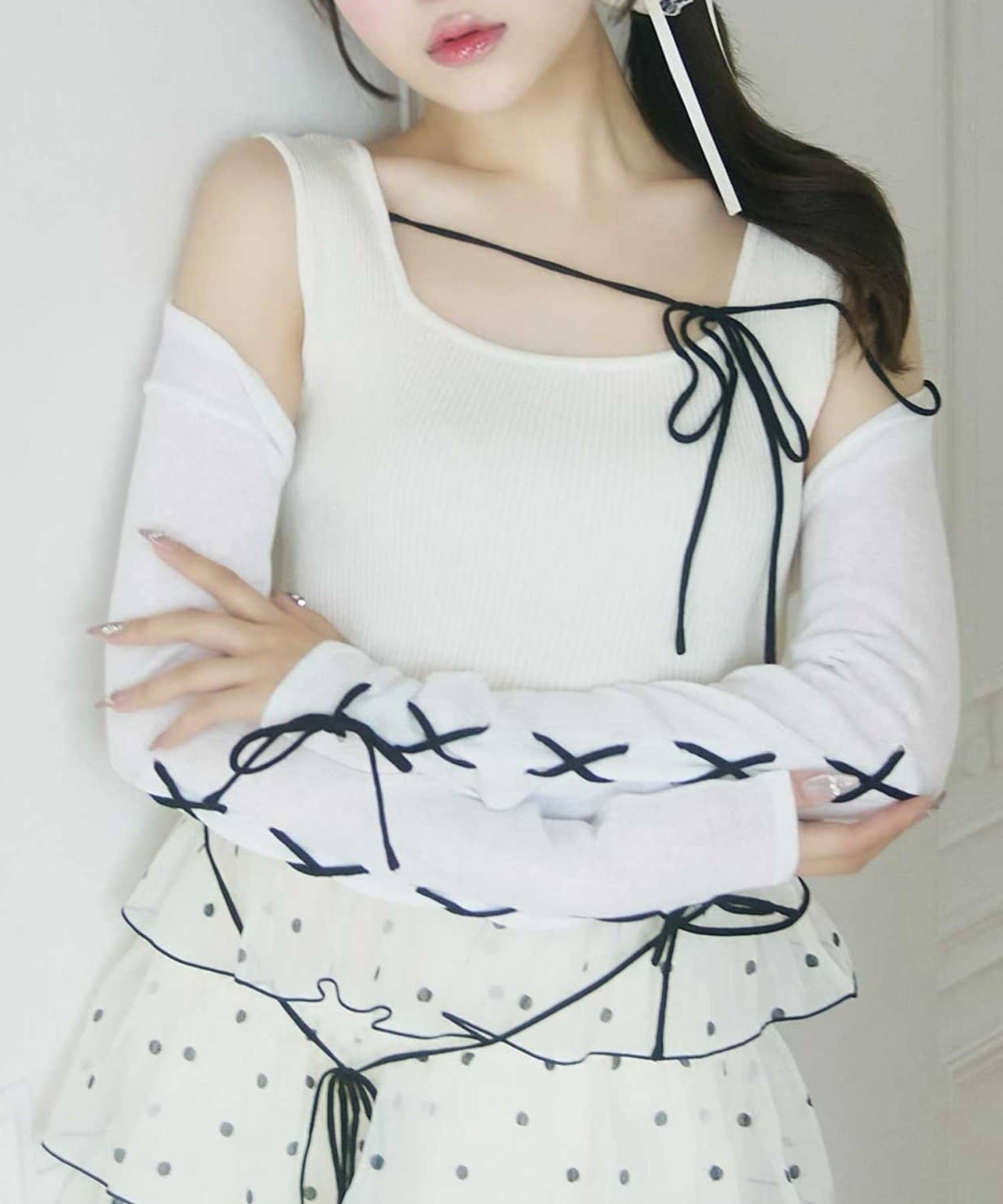 NICE CLAUP / OLIVE des OLIVE OUTLET(ナイスクラップ  / オリーブ デ オリーブ アウトレット) 【Belle Charme】レースアップボレロ