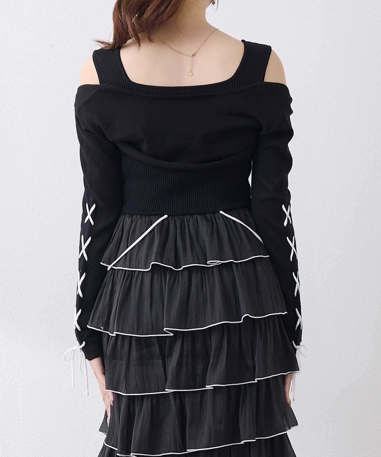 NICE CLAUP / OLIVE des OLIVE OUTLET(ナイスクラップ  / オリーブ デ オリーブ アウトレット) 【Belle Charme】レースアップボレロ