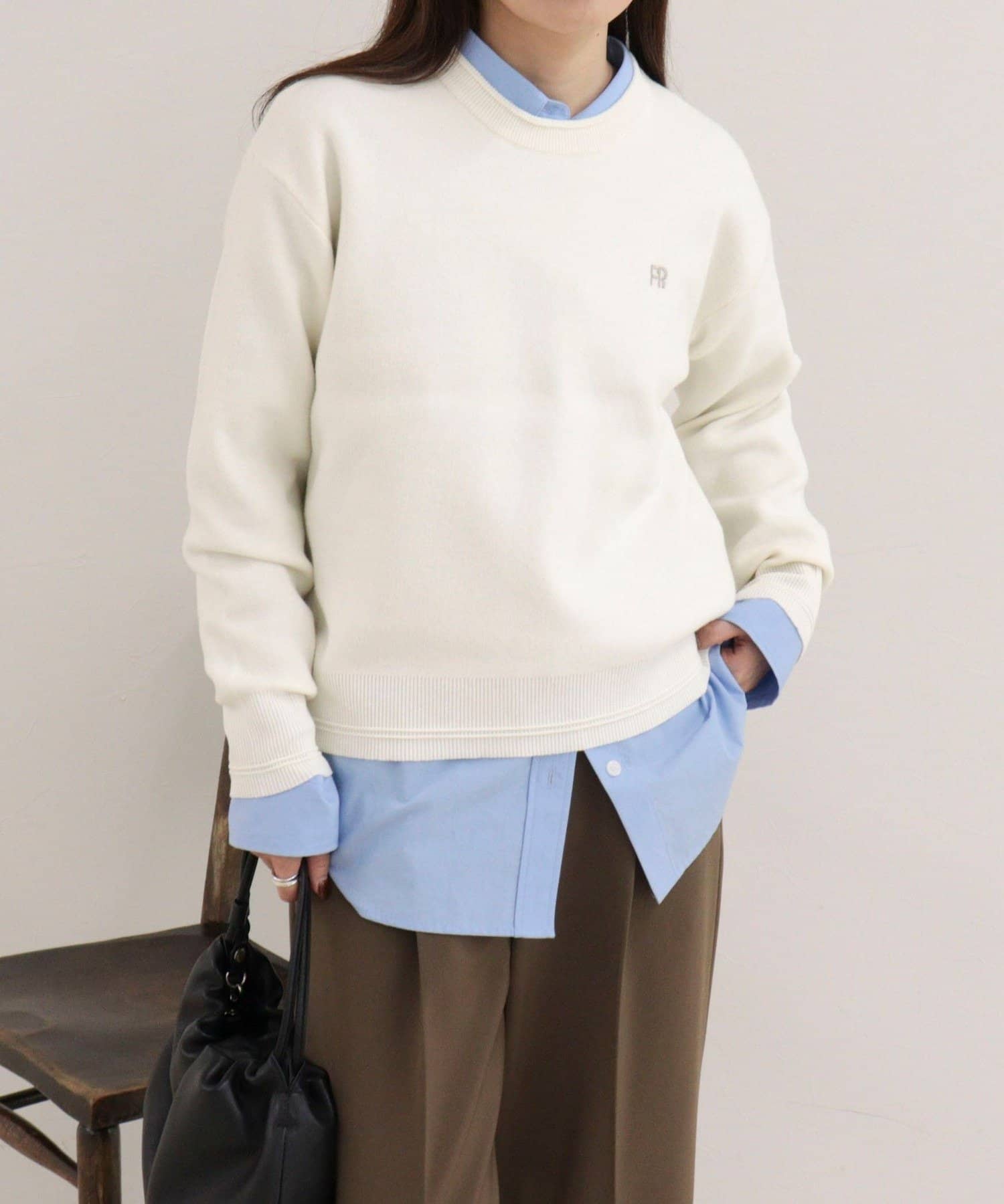 FREDY & GLOSTER(フレディ アンド グロスター) 【WEB限定】FR刺繍スウェットニットプルオーバー
