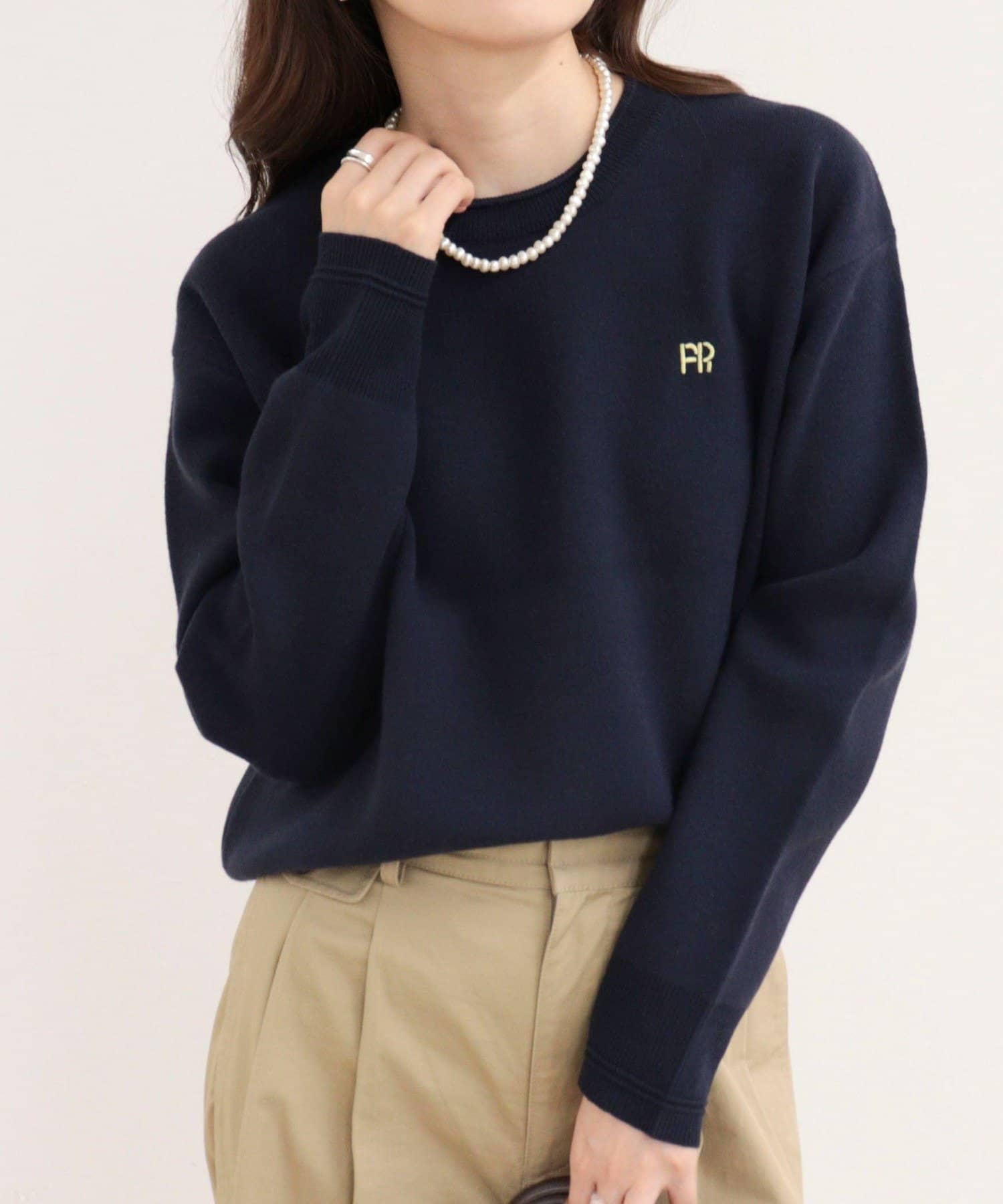 FREDY & GLOSTER(フレディ アンド グロスター) 【WEB限定】FR刺繍スウェットニットプルオーバー