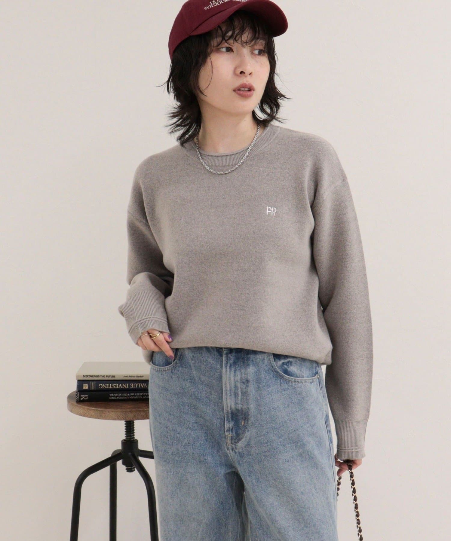 FREDY & GLOSTER(フレディ アンド グロスター) 【WEB限定】FR刺繍スウェットニットプルオーバー