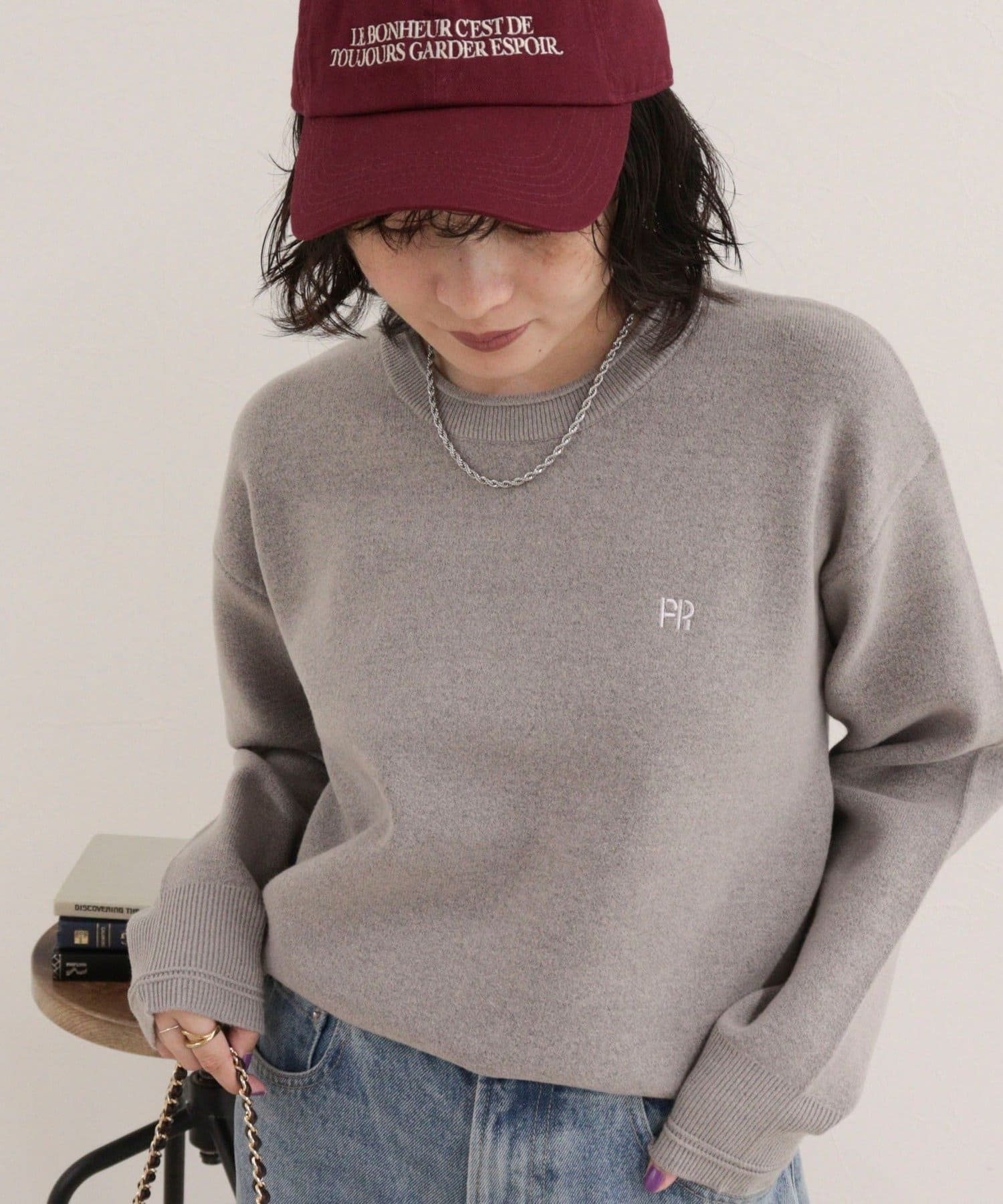 FREDY & GLOSTER(フレディ アンド グロスター) 【WEB限定】FR刺繍スウェットニットプルオーバー