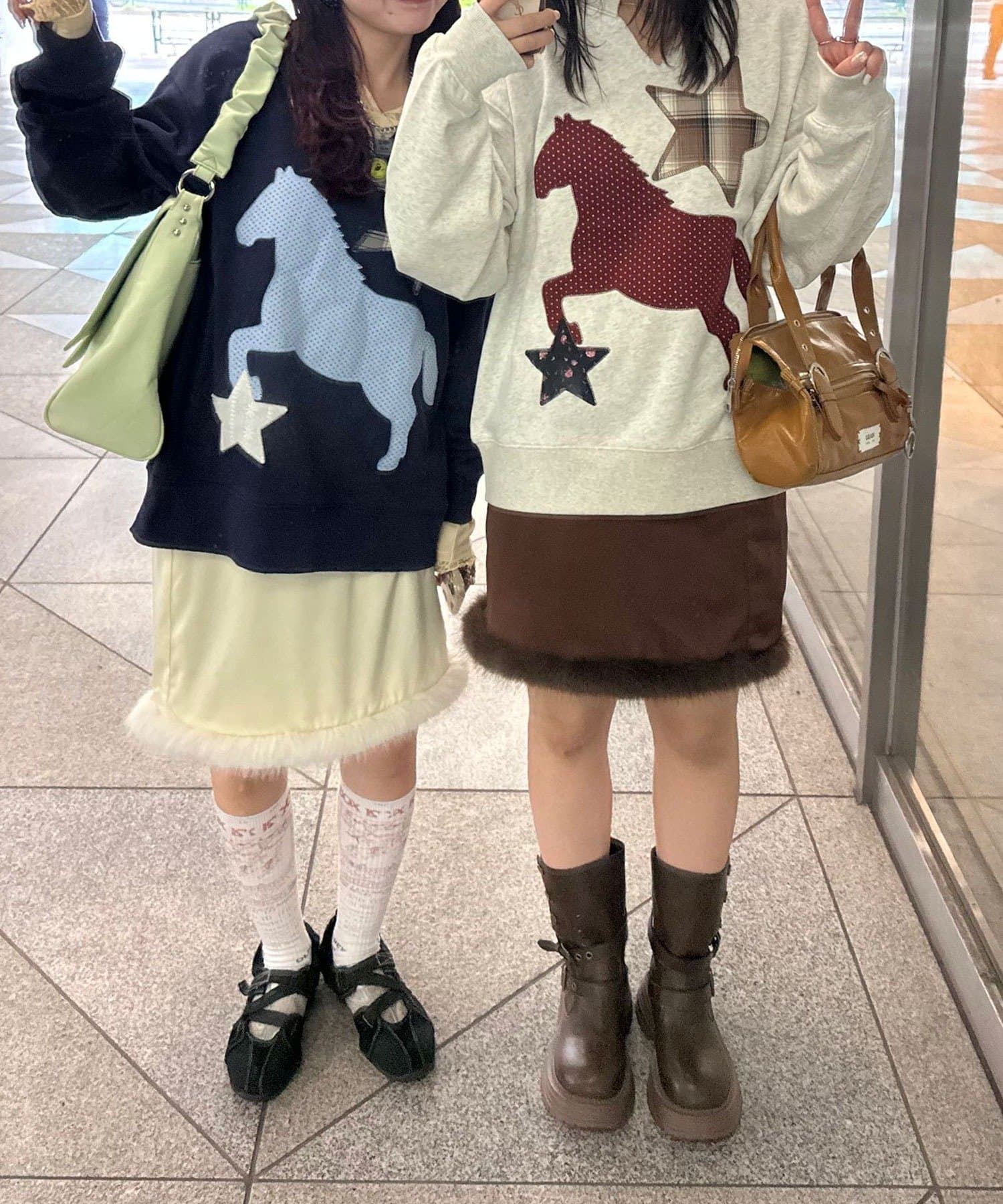CIAOPANIC(チャオパニック) ホースロゴパッチワークスウェットプルオーバー