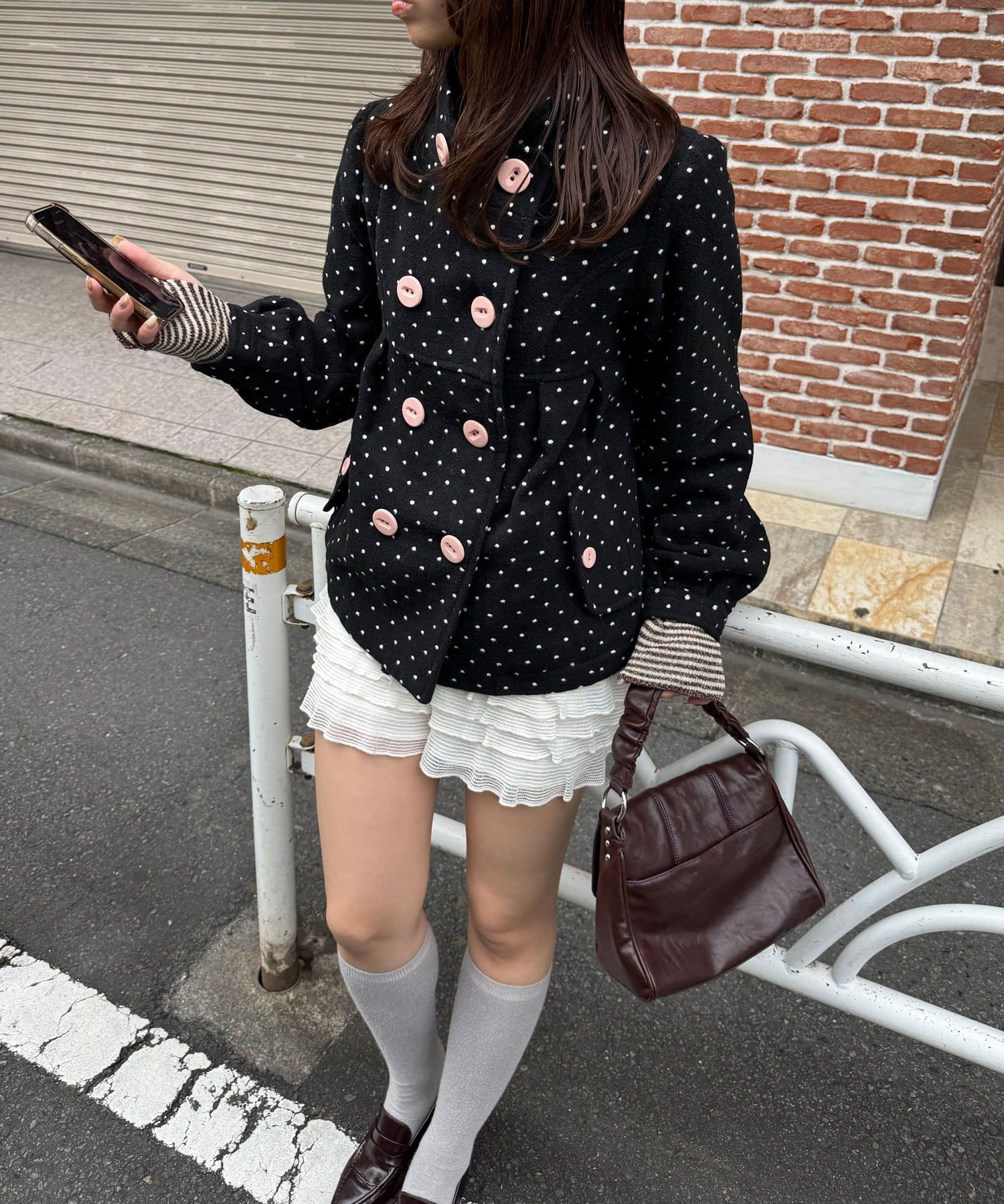 CIAOPANIC(チャオパニック) ドット配色ダブルボダンPコート