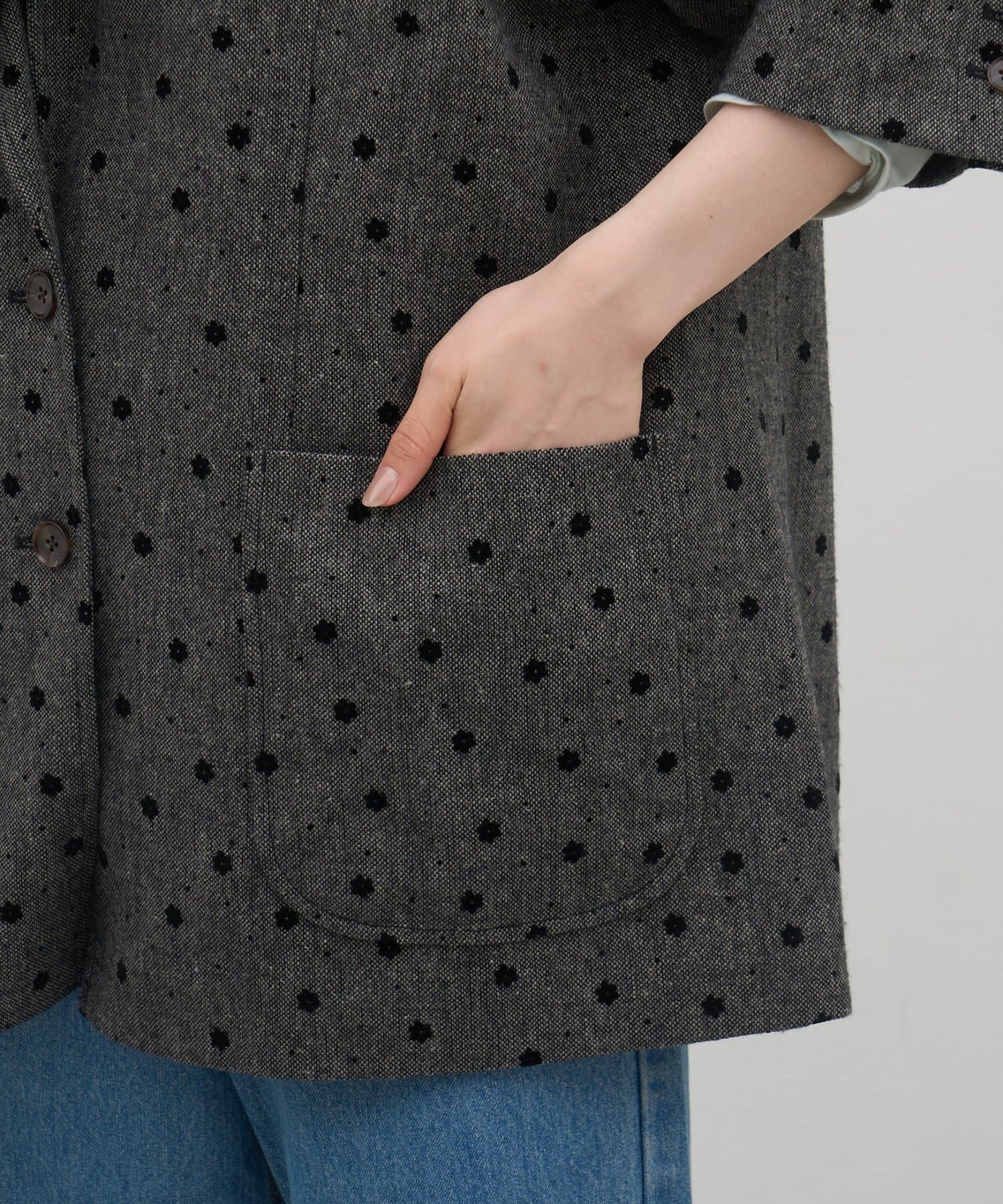 CIAOPANIC TYPY(チャオパニックティピー) 【26Winter展示会 出展商品】【willow】フロッキー花柄ドットツイードジャケット
