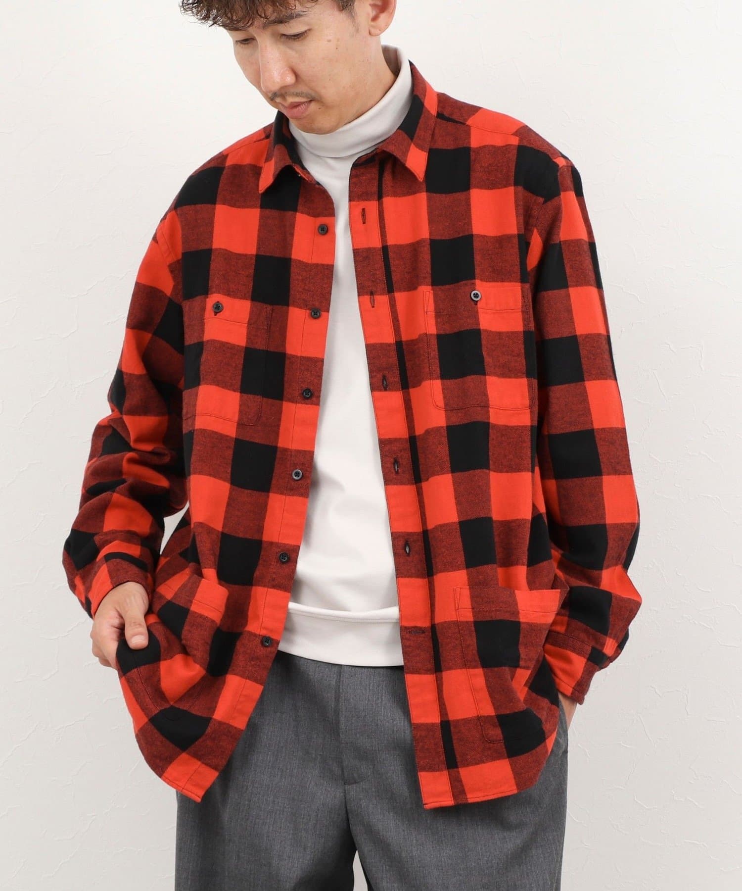 NOLLEY'S(ノーリーズ) バッファローチェック シャツカバーオール 26AW