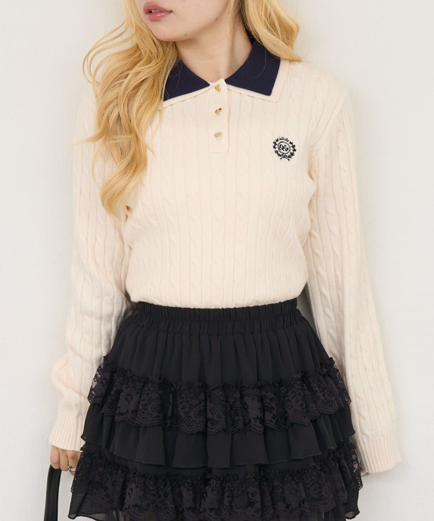 NICE CLAUP / OLIVE des OLIVE OUTLET(ナイスクラップ  / オリーブ デ オリーブ アウトレット) 【ANOTHER BRANCH】2枚衿ポロニット